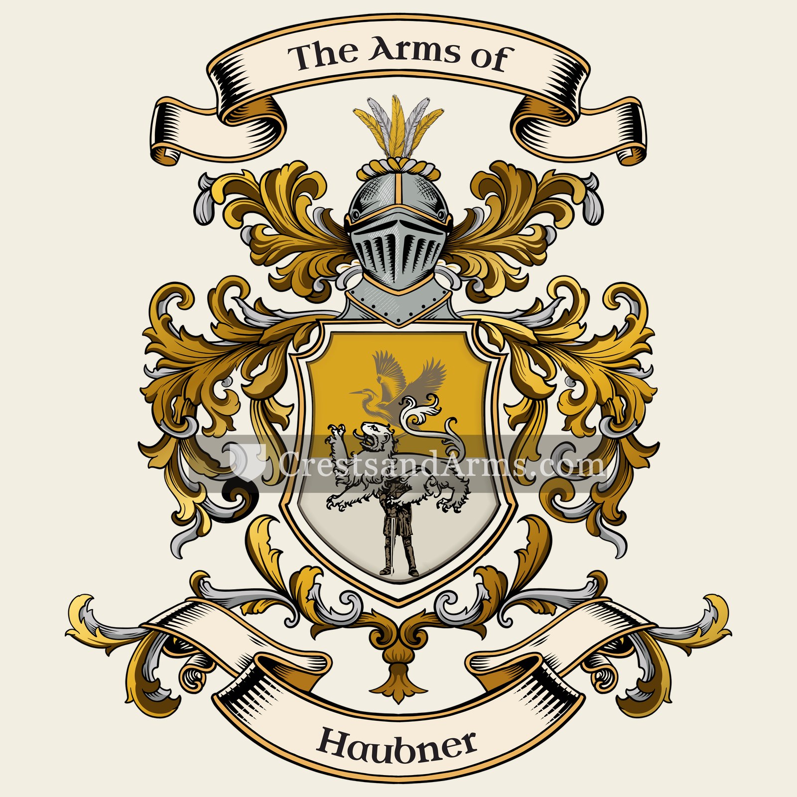 The Haubner coat of arms, drawn from the recorded blazon