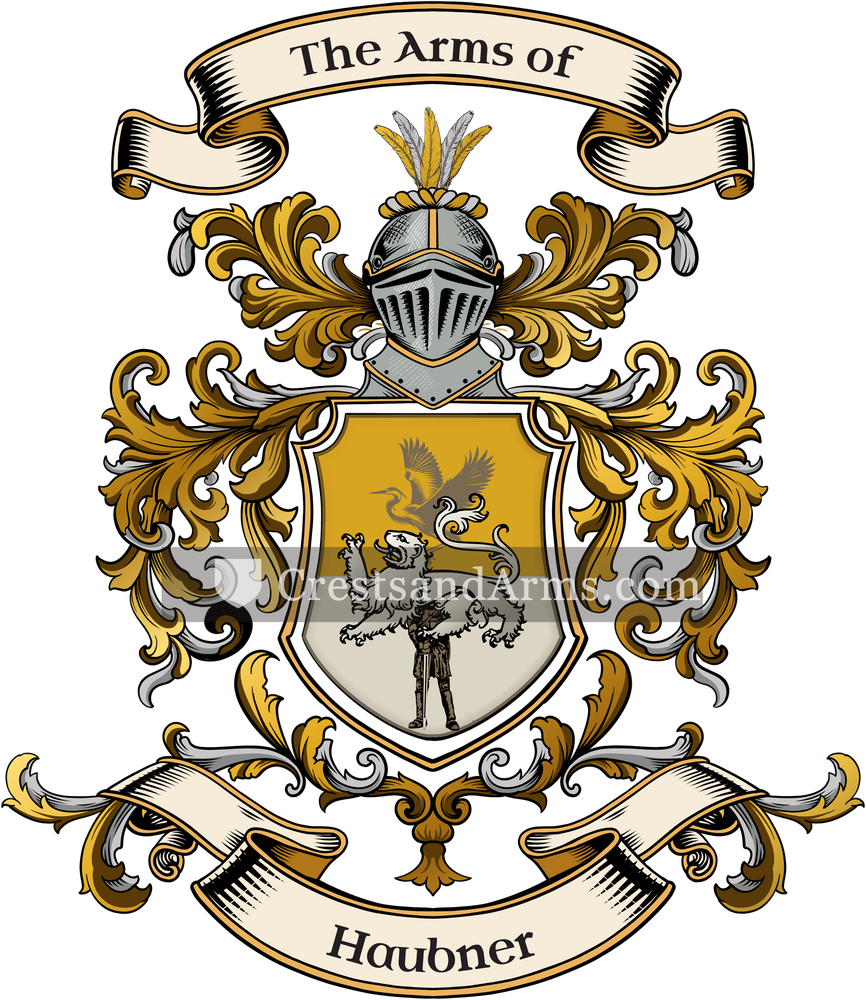 The Haubner coat of arms, drawn from the recorded blazon