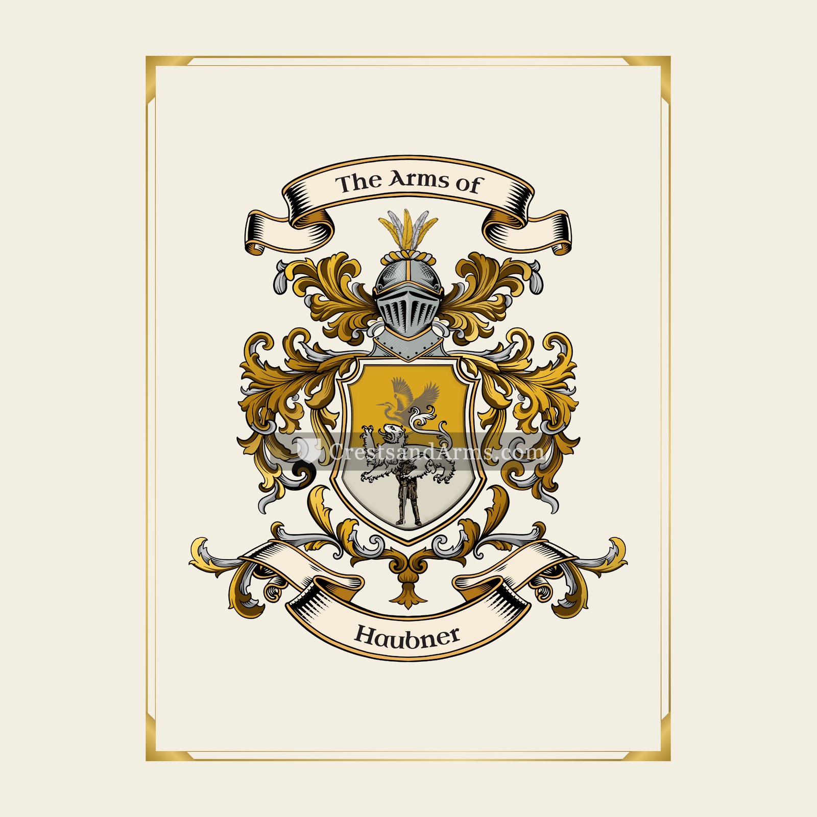 With gold border