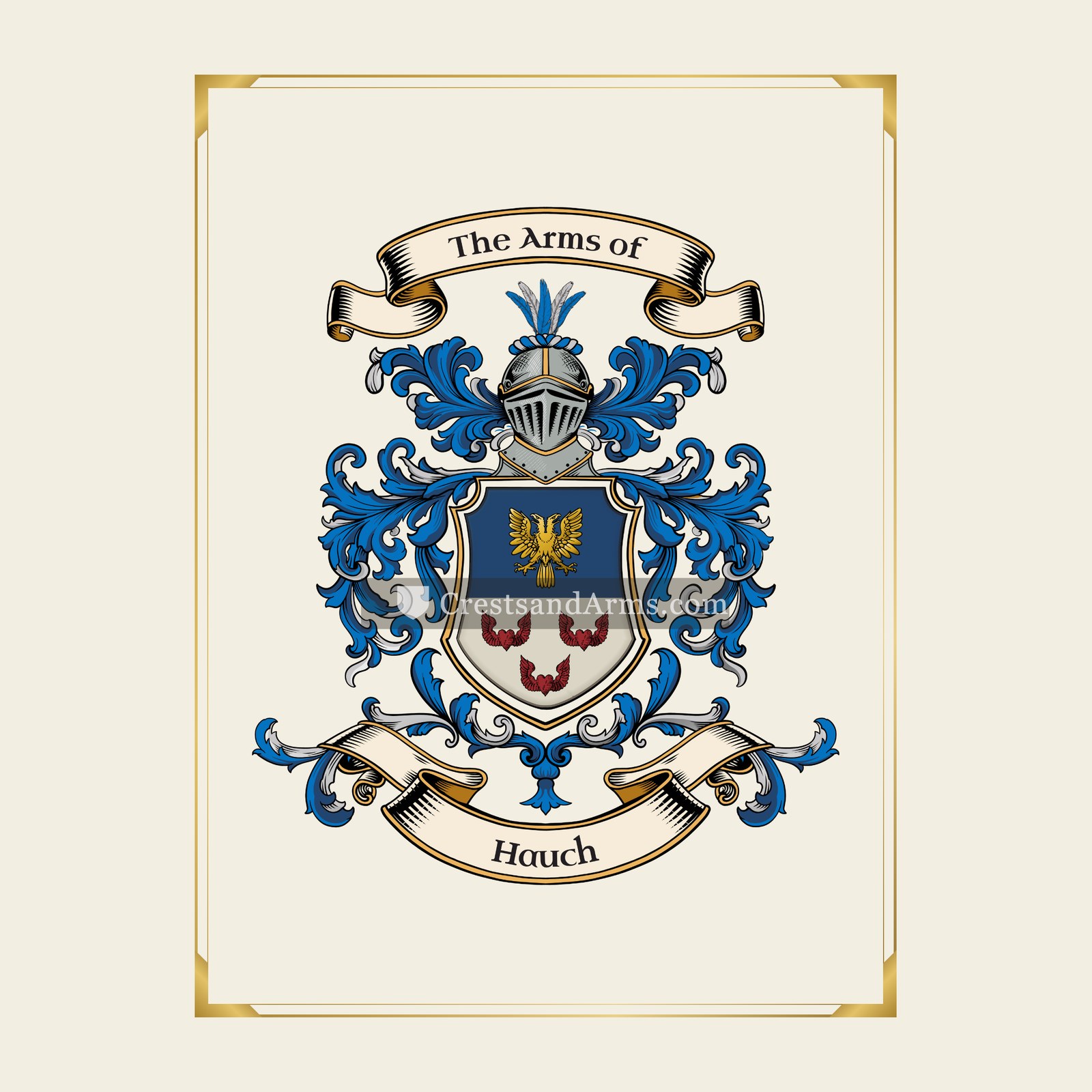 With gold border