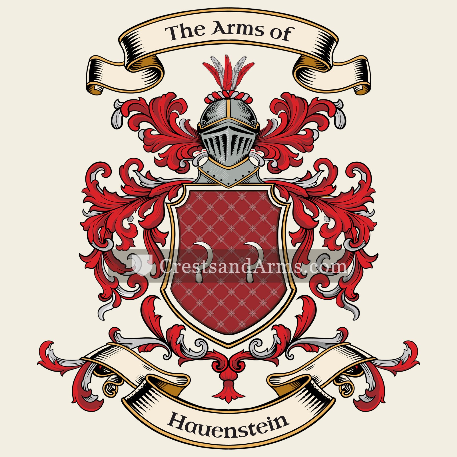 The Hauenstein coat of arms, drawn from the recorded blazon