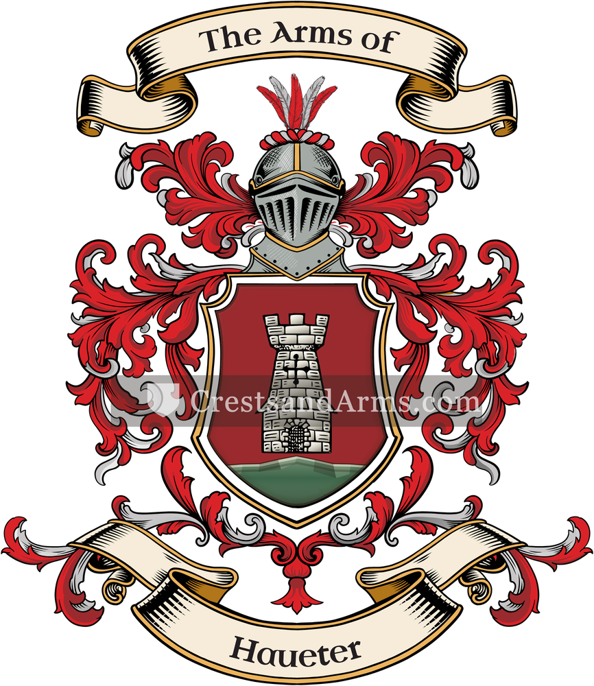 The Haueter coat of arms, drawn from the recorded blazon
