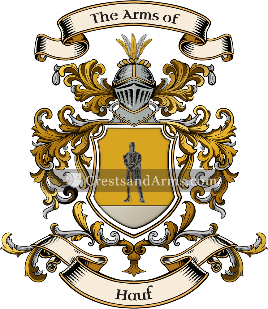 The Hauf coat of arms, drawn from the recorded blazon