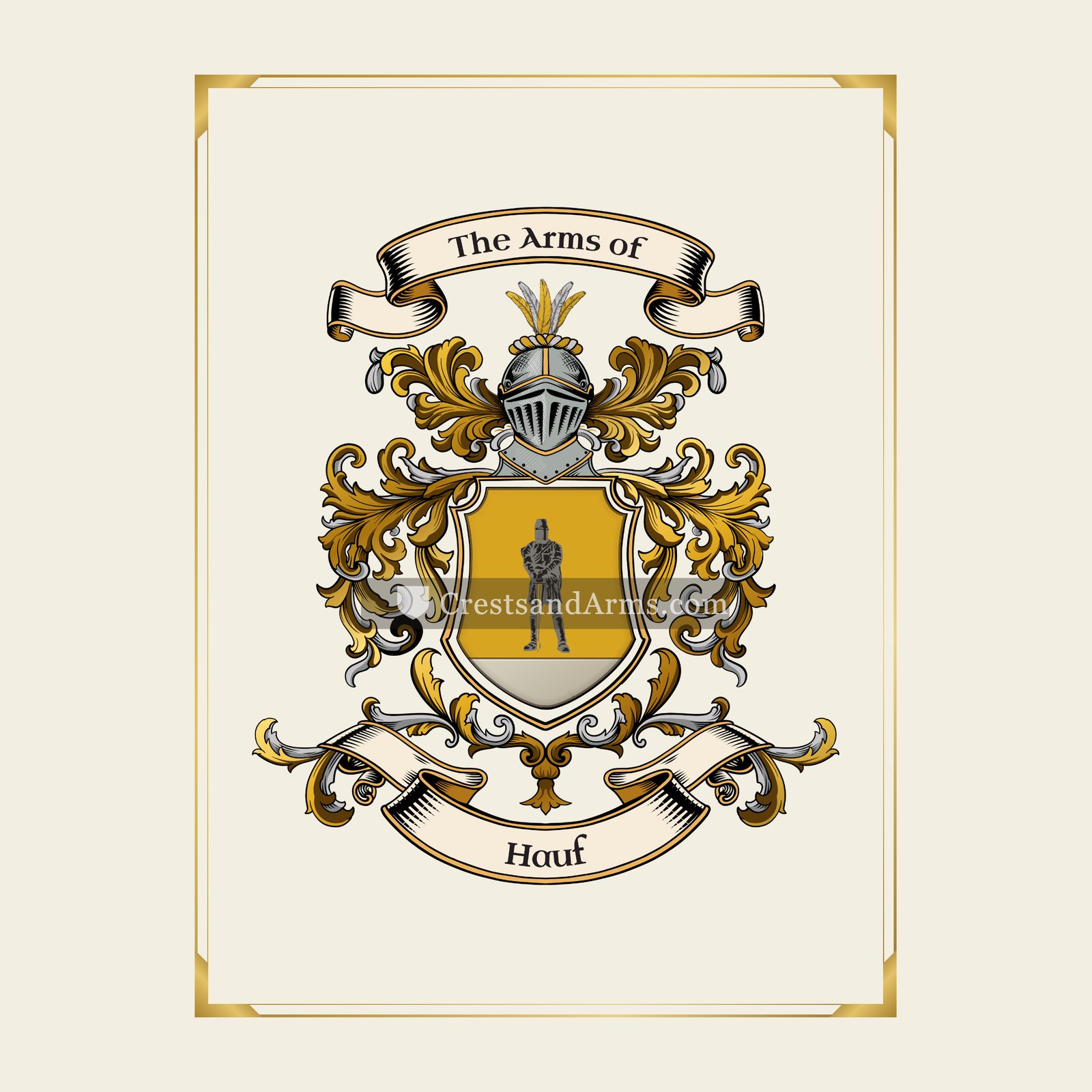 With gold border