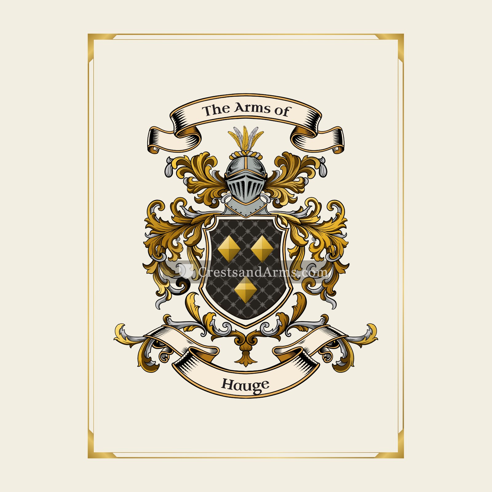 With gold border