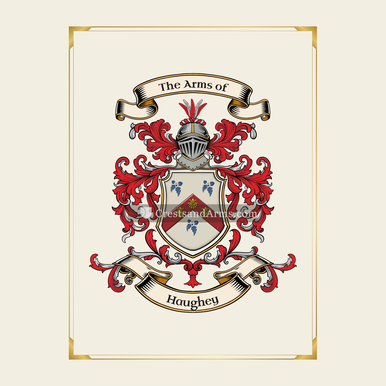 With gold border