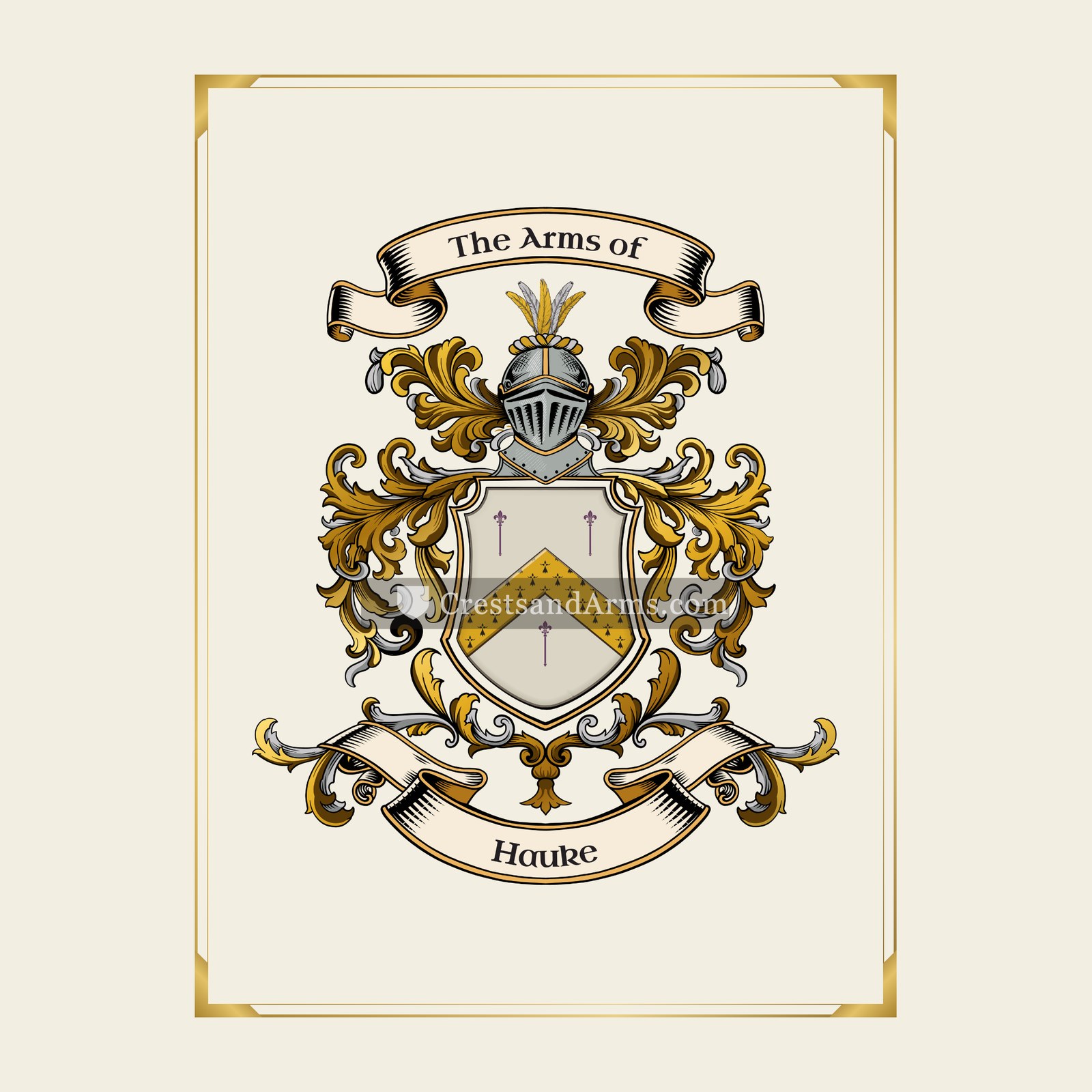 With gold border