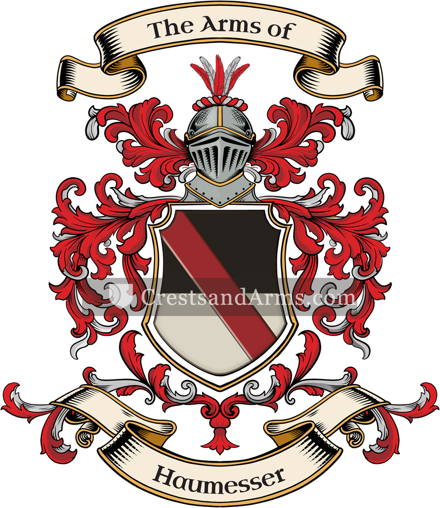 The Haumesser coat of arms, drawn from the recorded blazon