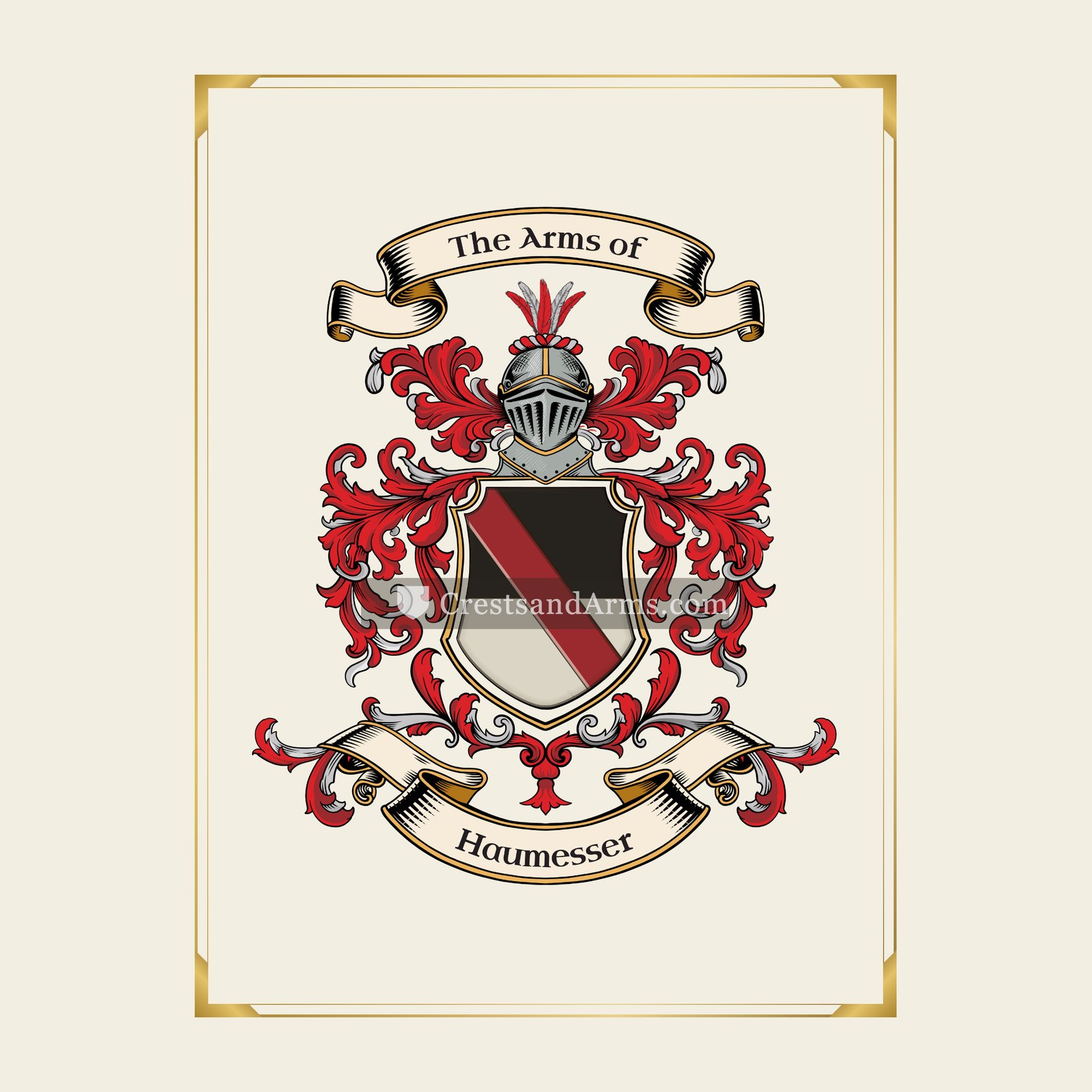 With gold border