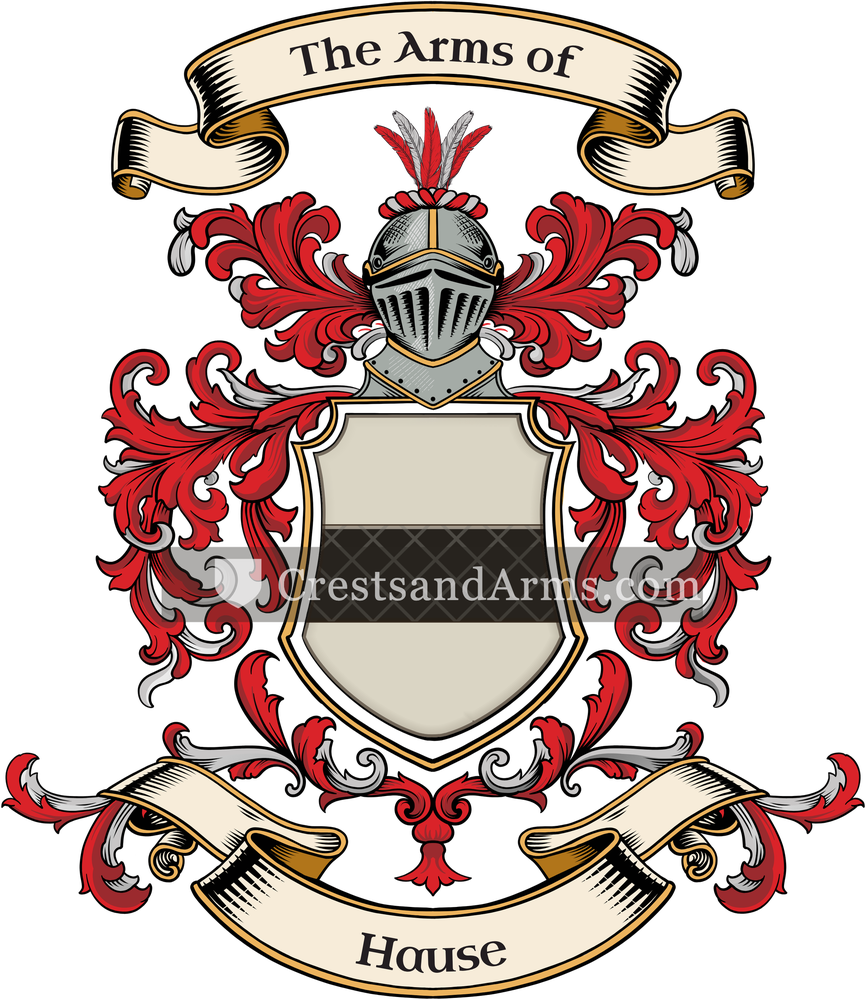 The Hause coat of arms, drawn from the recorded blazon