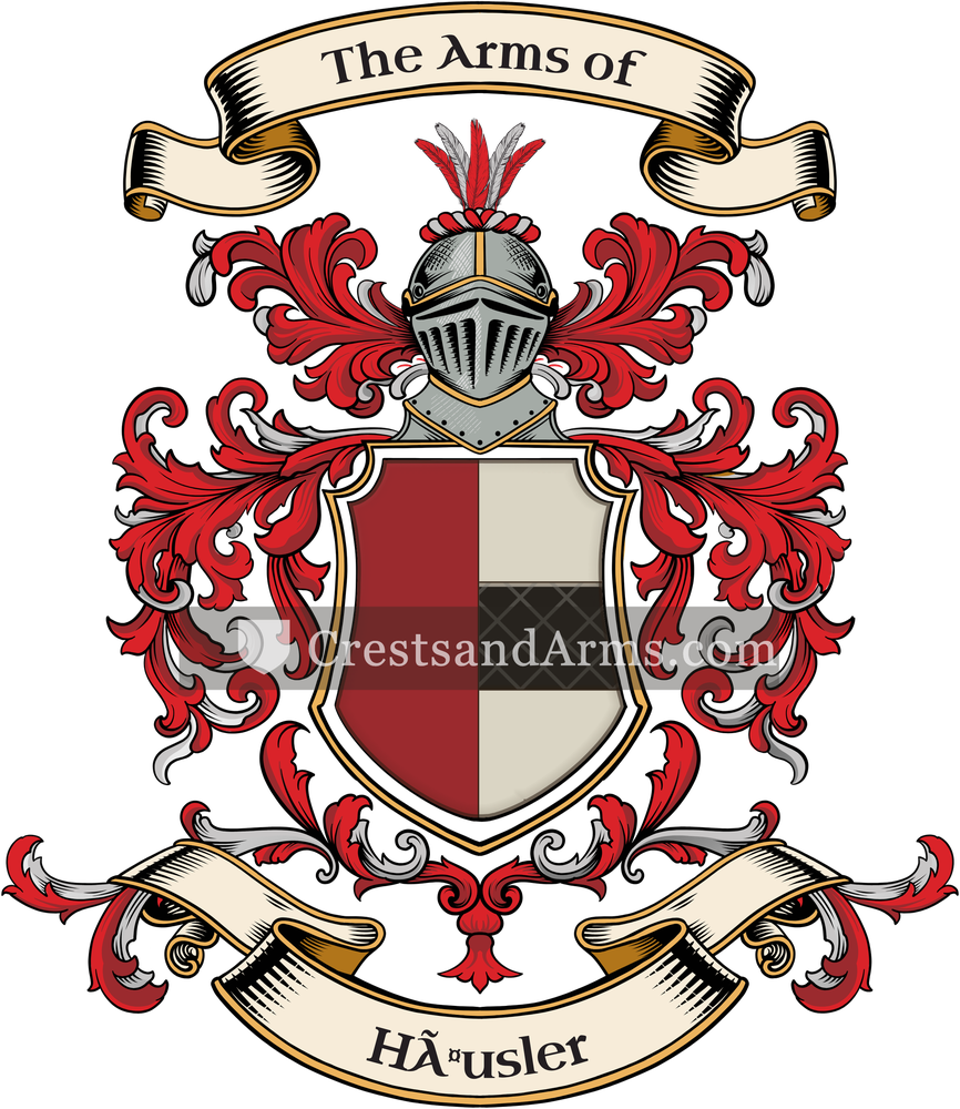 The Häusler coat of arms, drawn from the recorded blazon