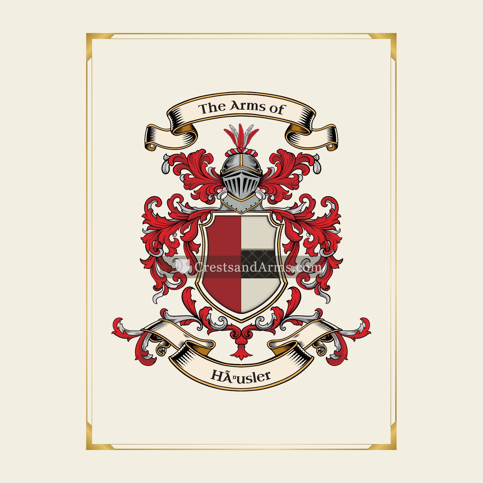 With gold border