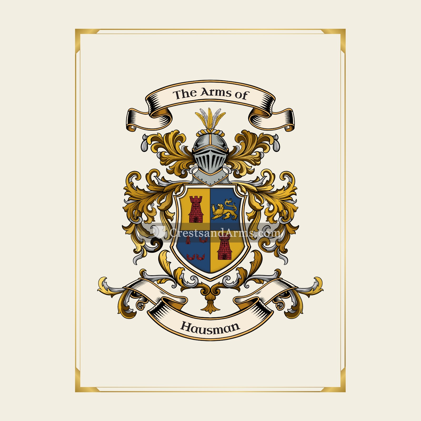 With gold border