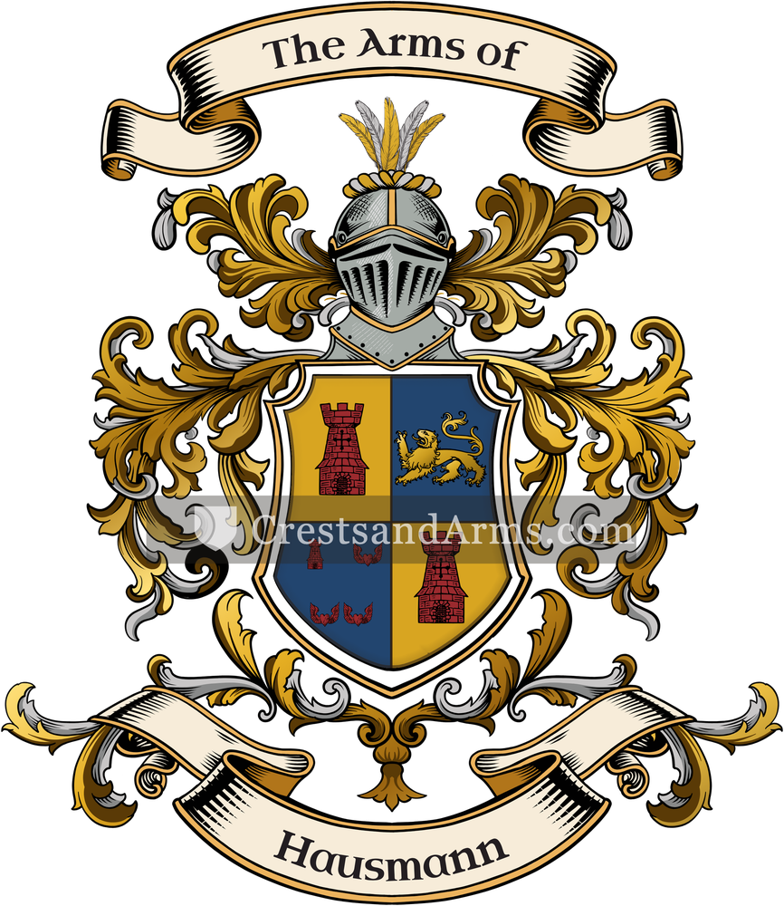The Hausmann coat of arms, drawn from the recorded blazon