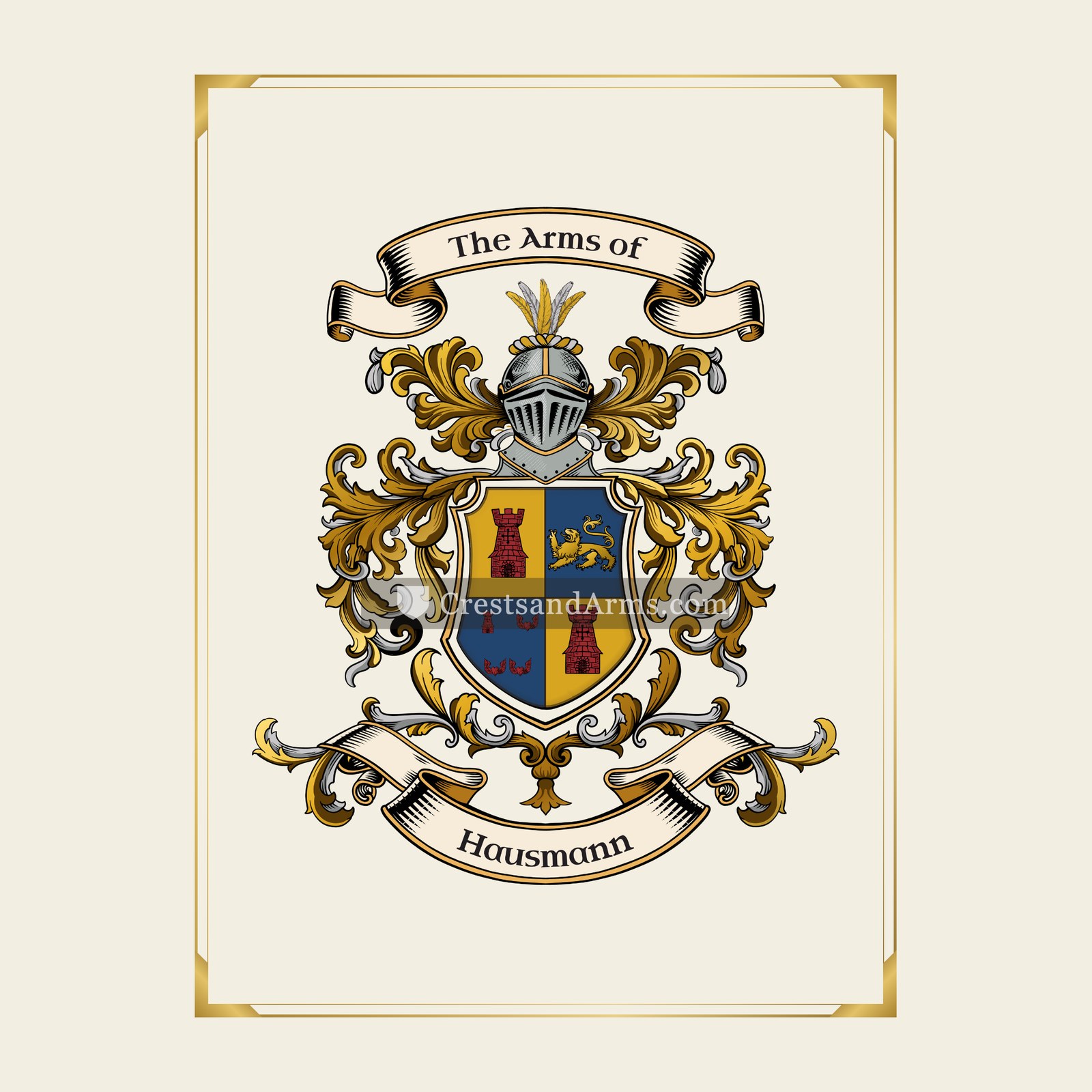 With gold border