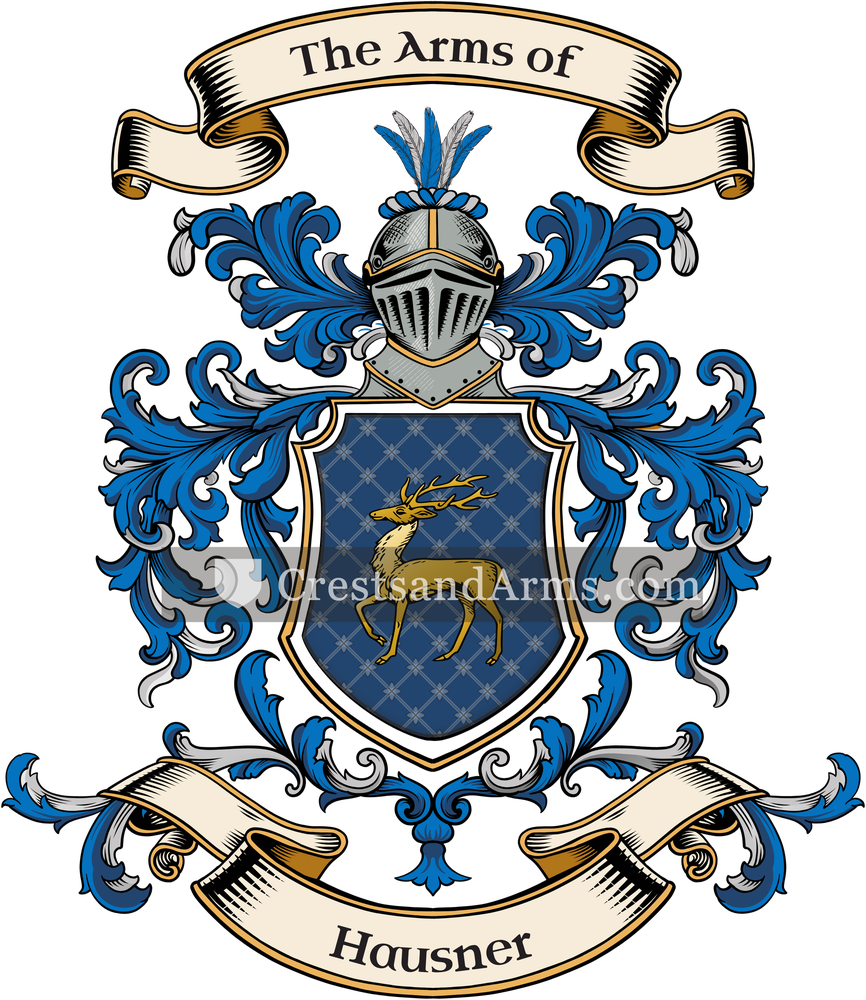 The Hausner coat of arms, drawn from the recorded blazon