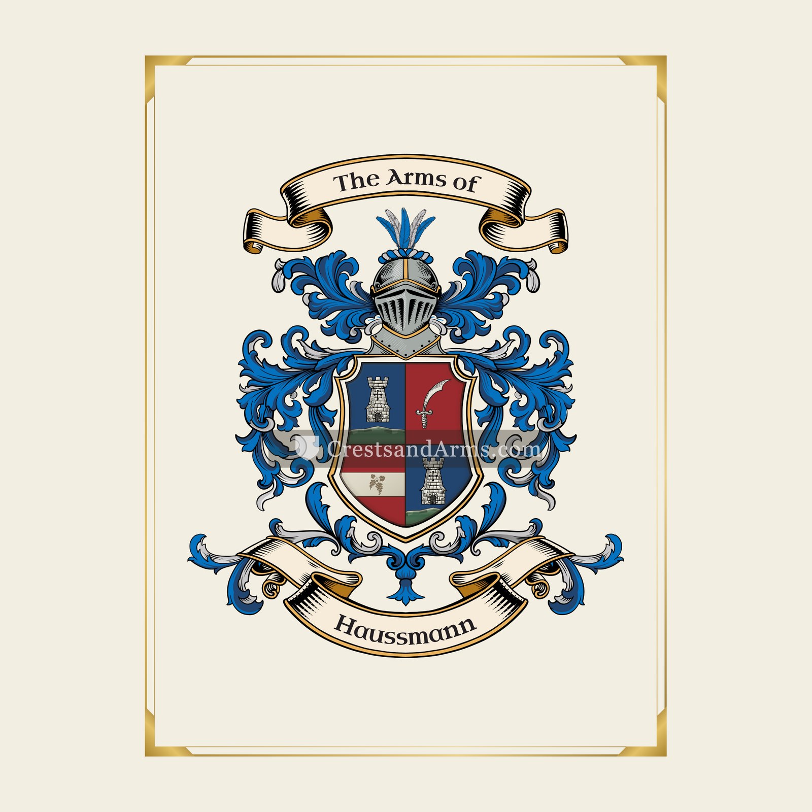 With gold border
