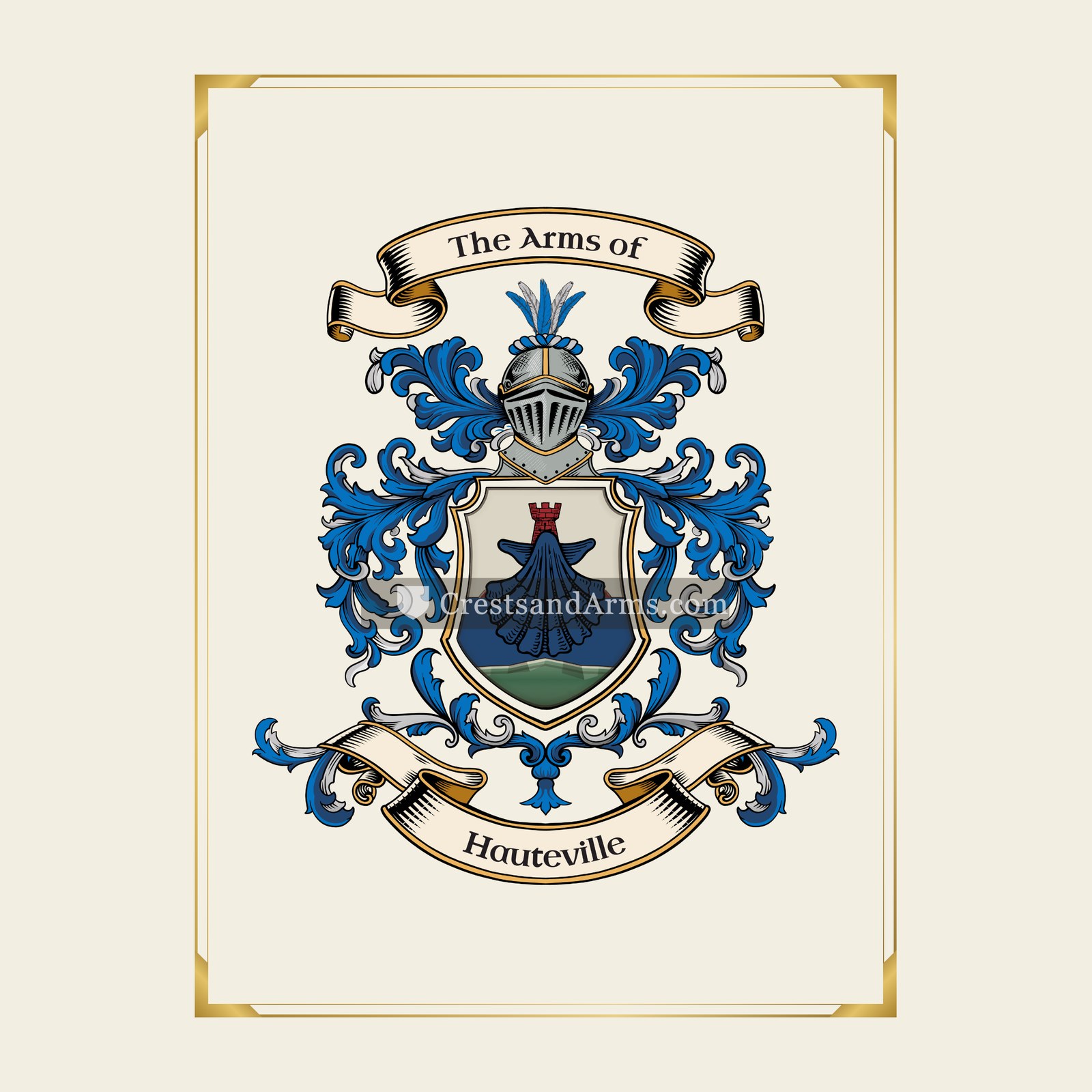 With gold border