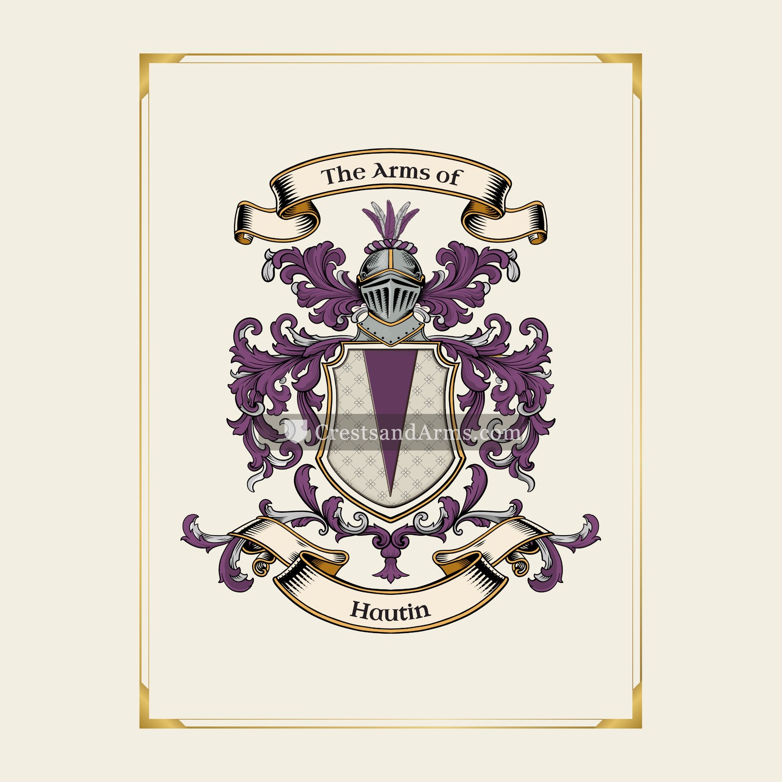 With gold border