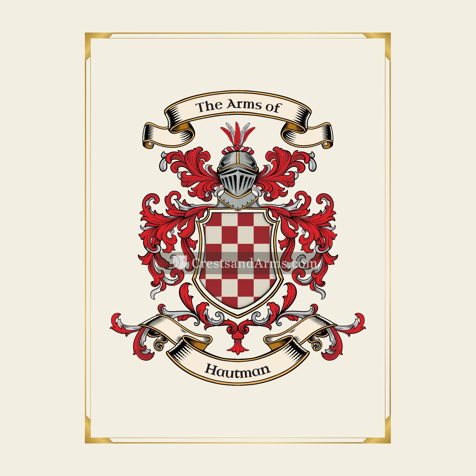 With gold border