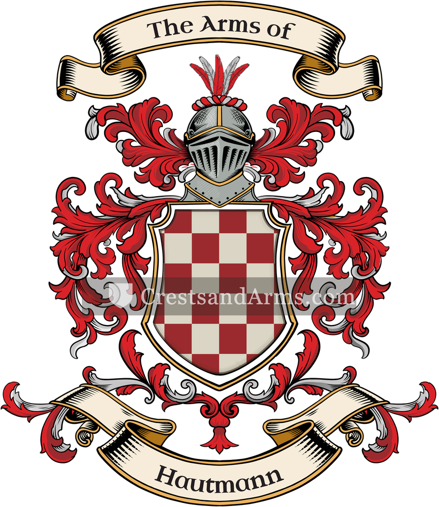 The Hautmann coat of arms, drawn from the recorded blazon
