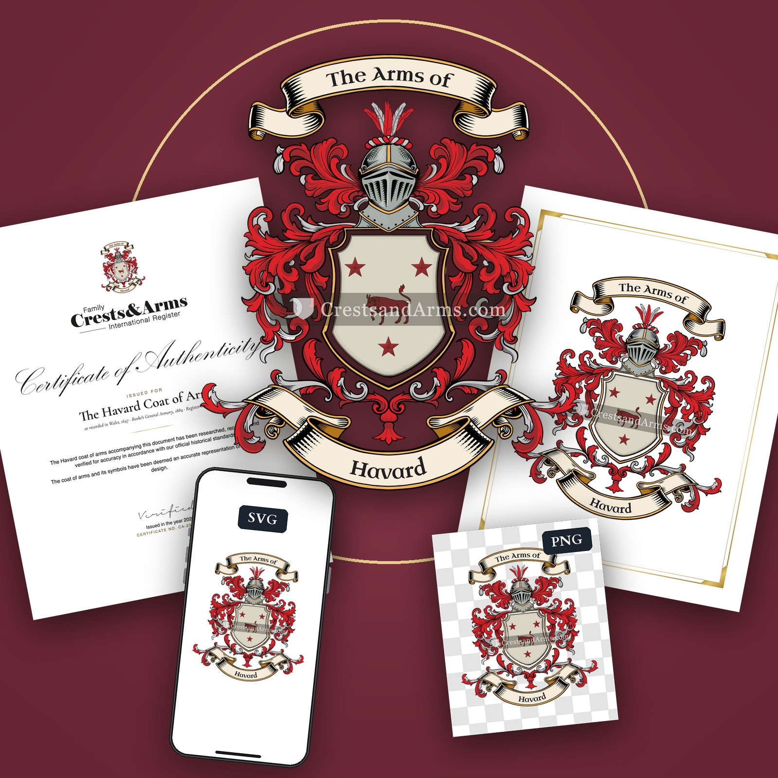 The Havard arms on the coat of arms — digital pack