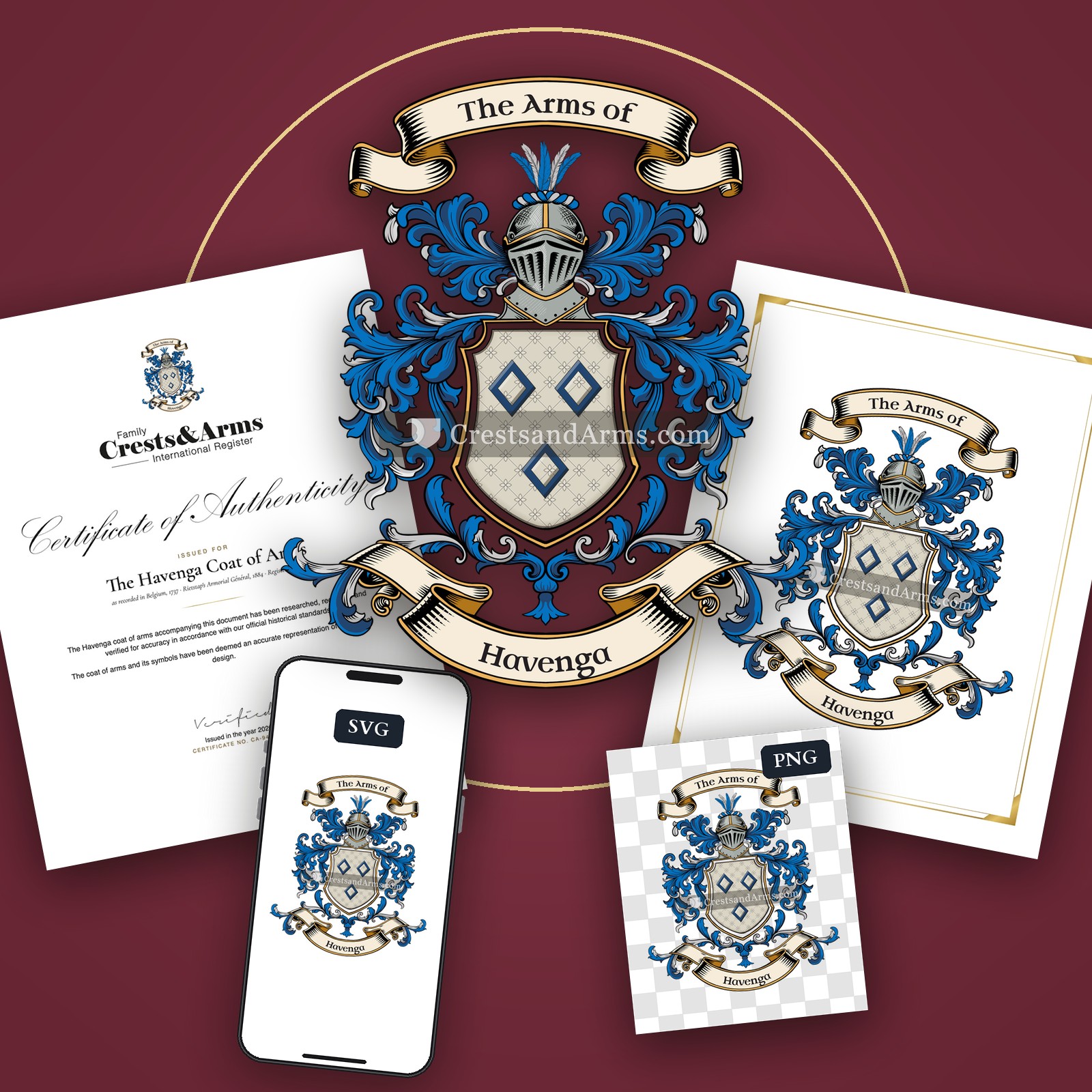 The Havenga arms on the coat of arms — digital pack