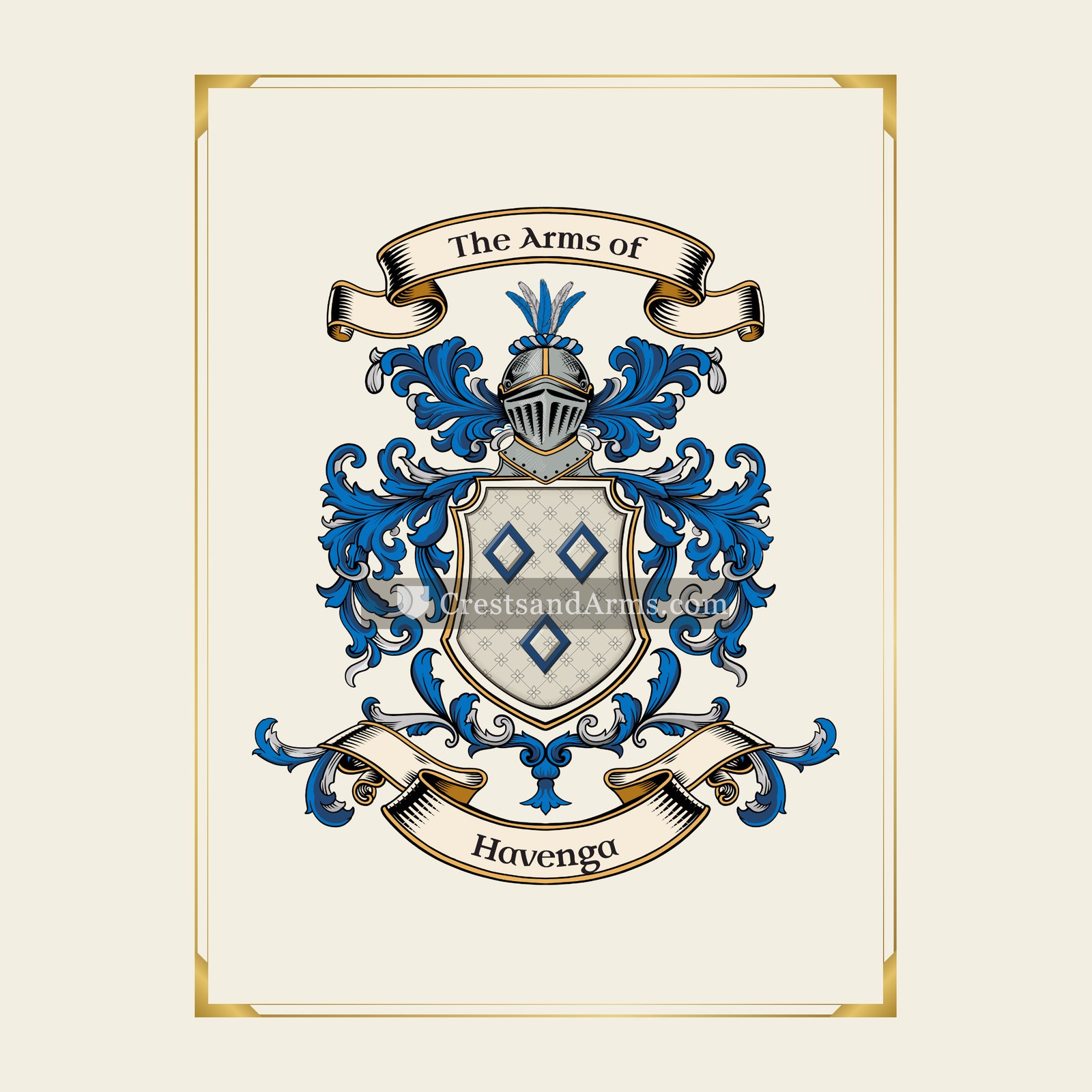 With gold border