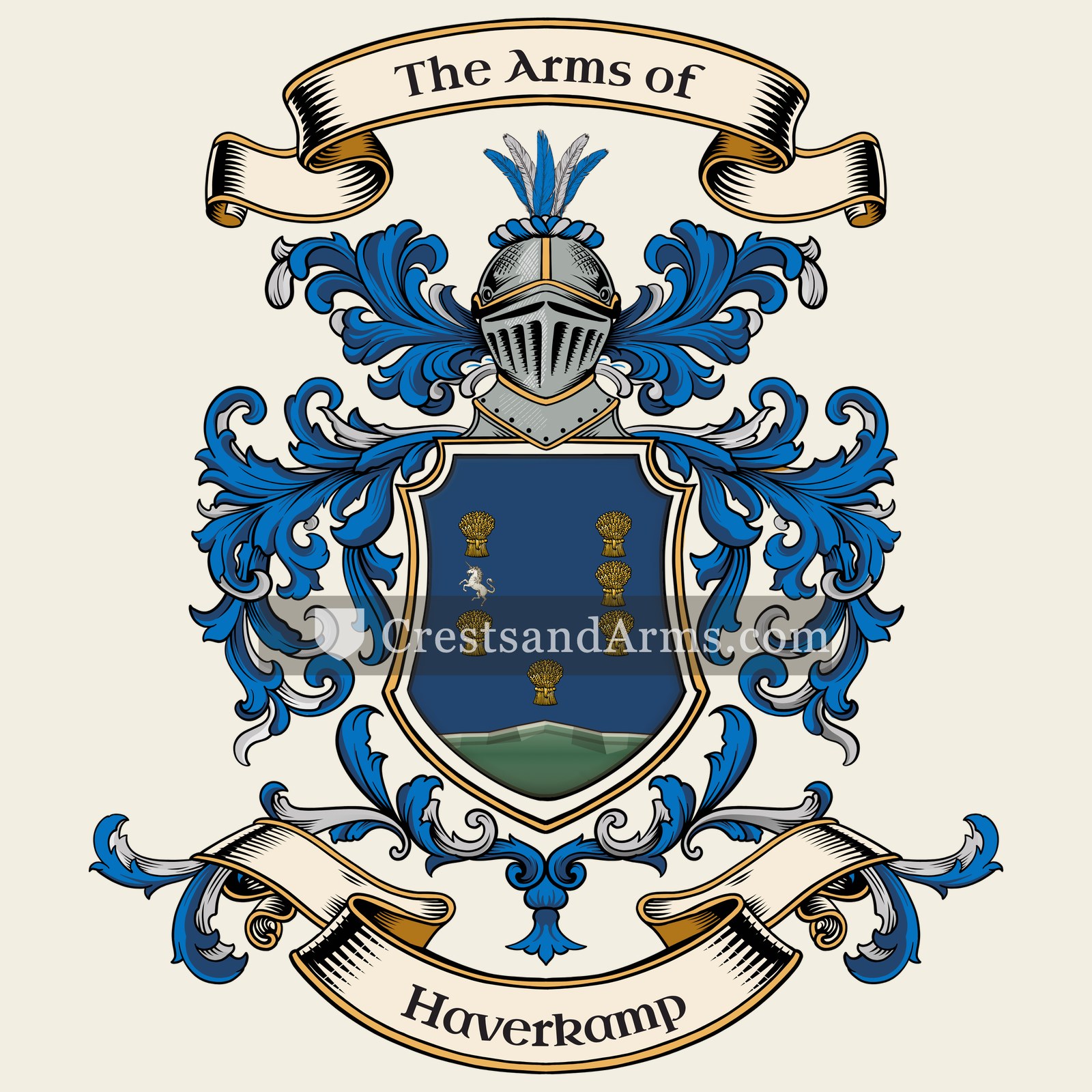 The Haverkamp coat of arms, drawn from the recorded blazon