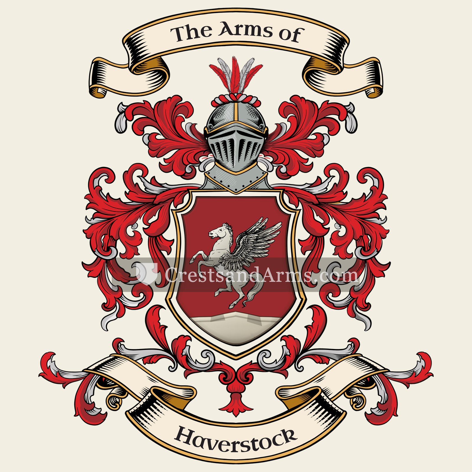 The Haverstock coat of arms, drawn from the recorded blazon