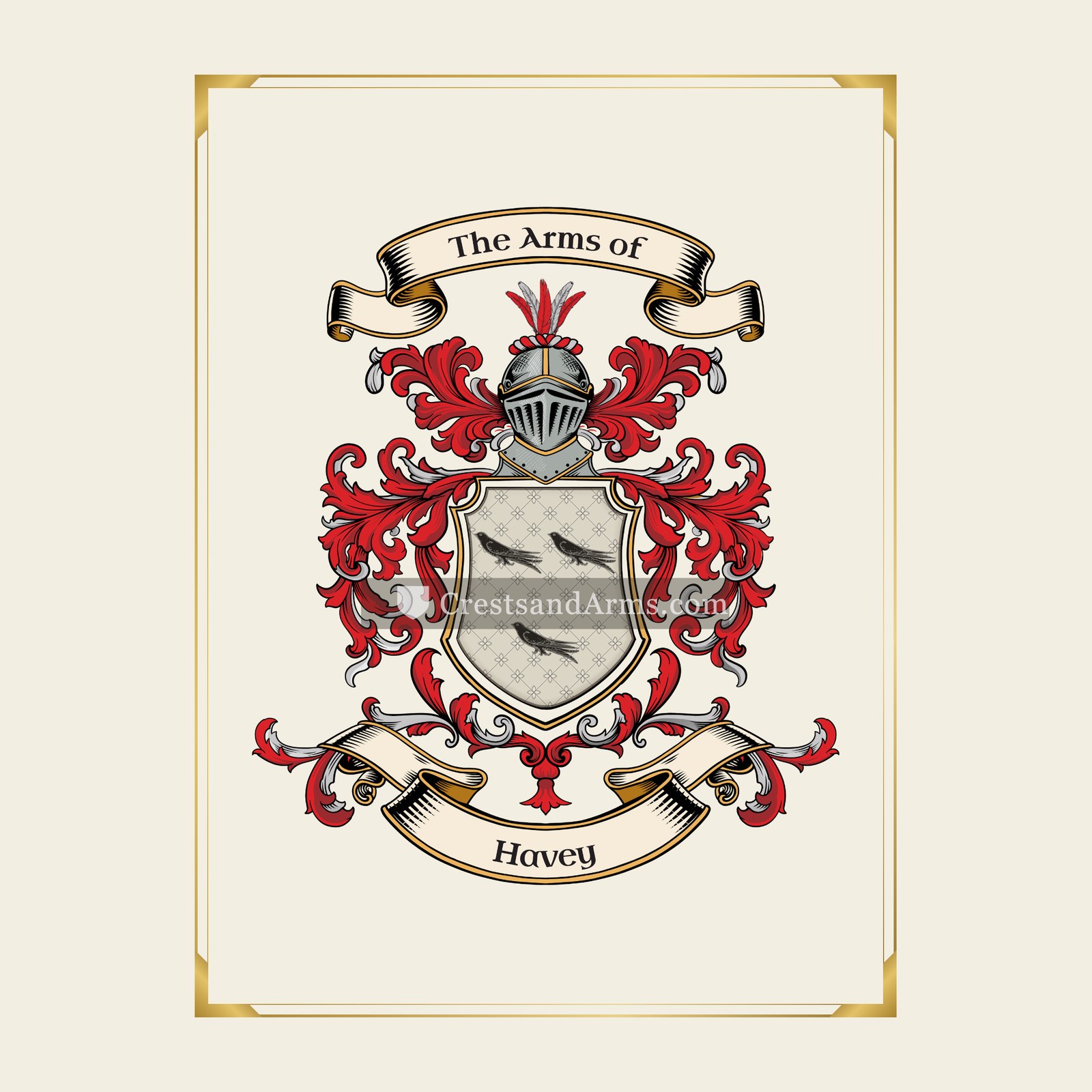 With gold border