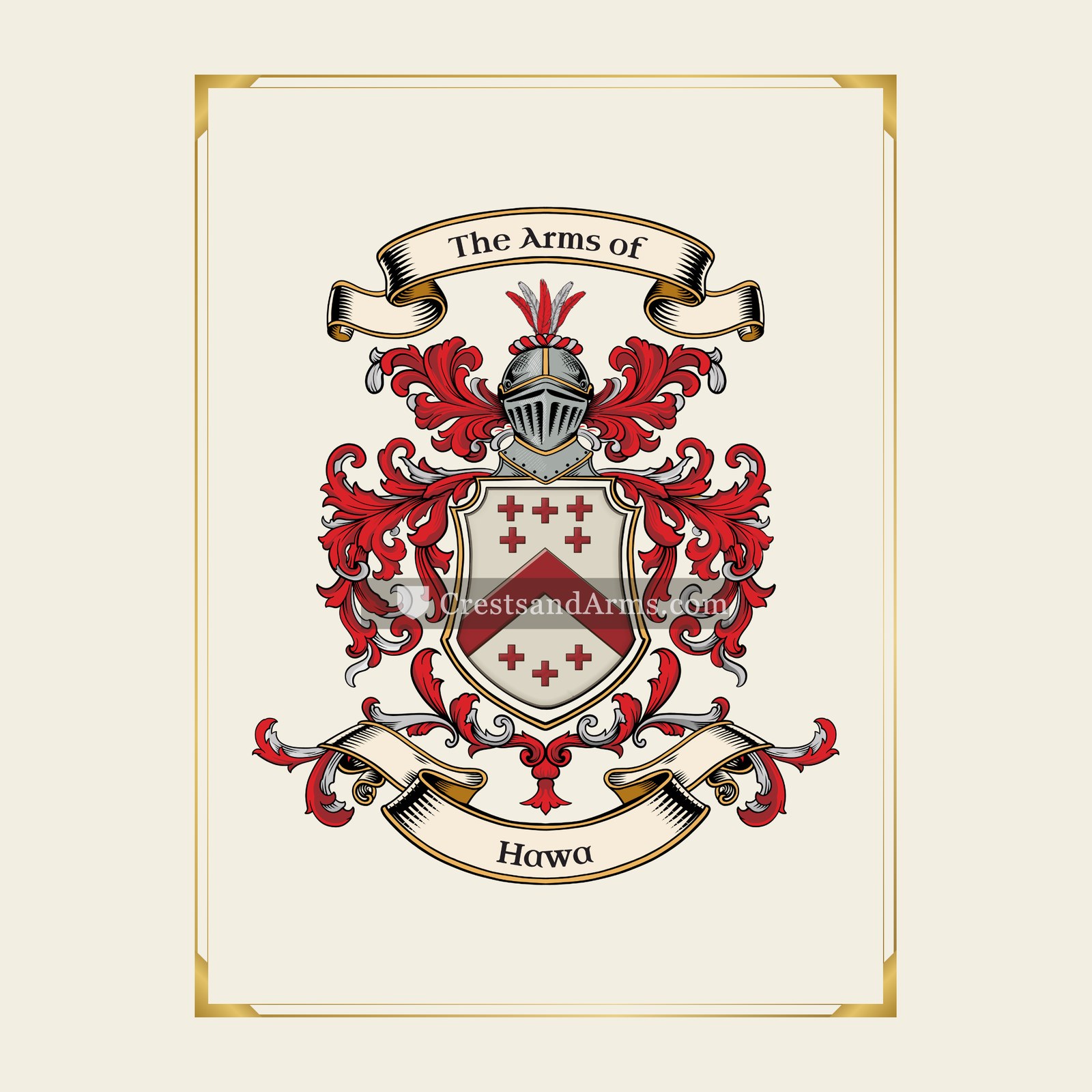 With gold border