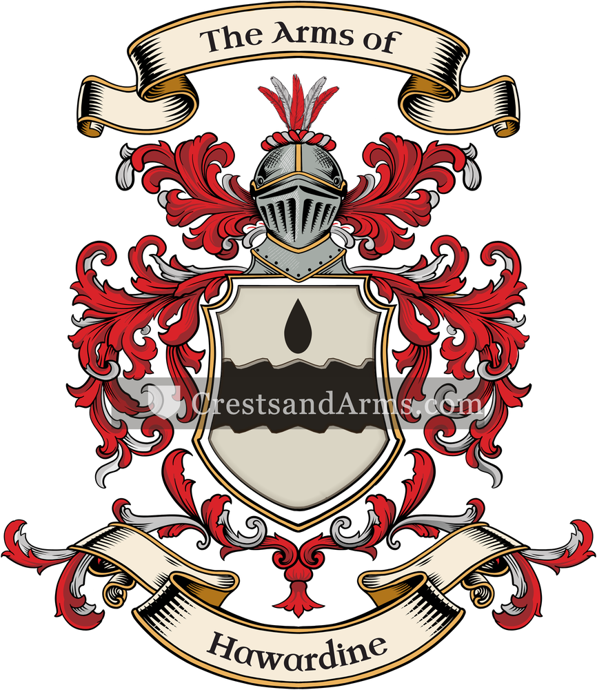 The Hawardine coat of arms, drawn from the recorded blazon