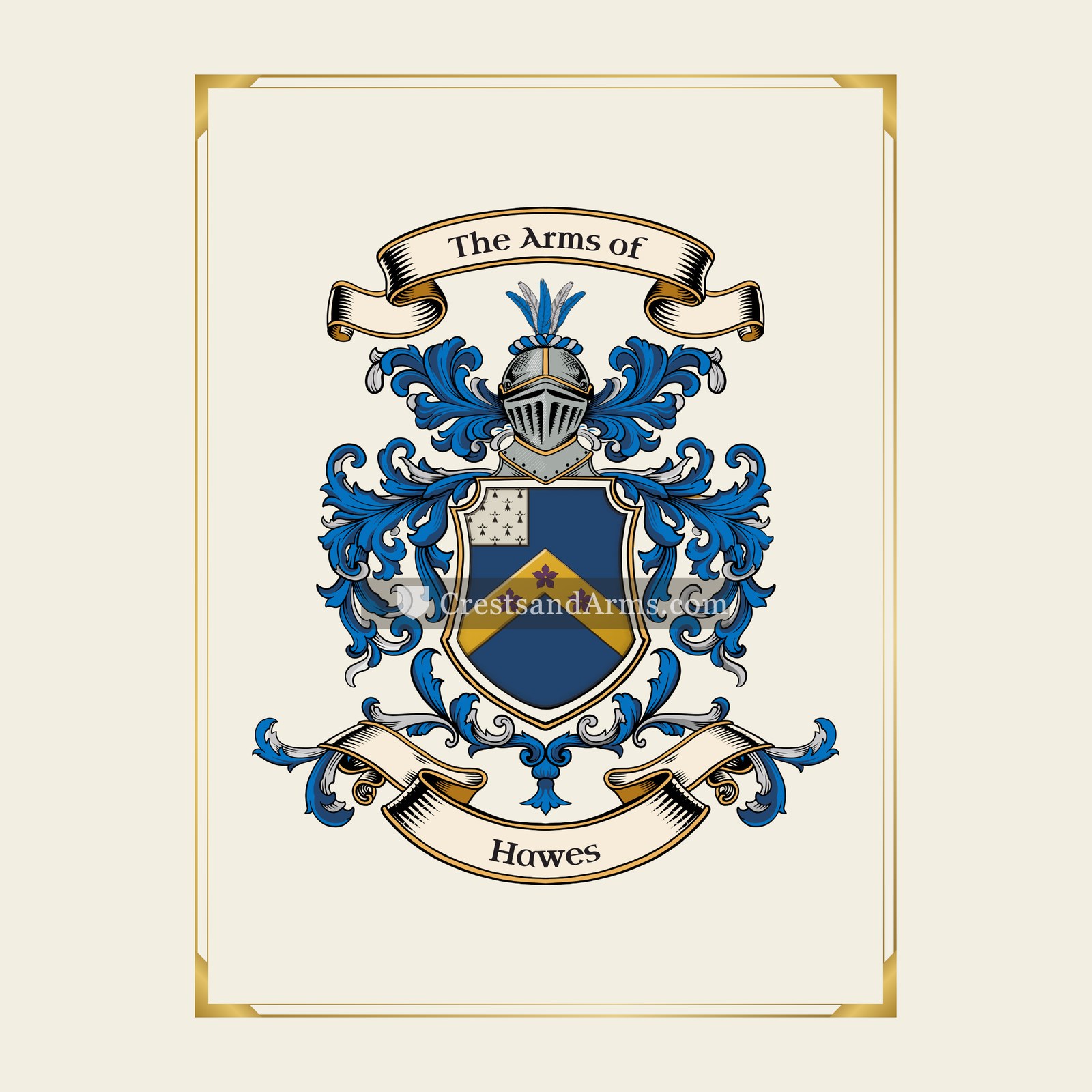 With gold border