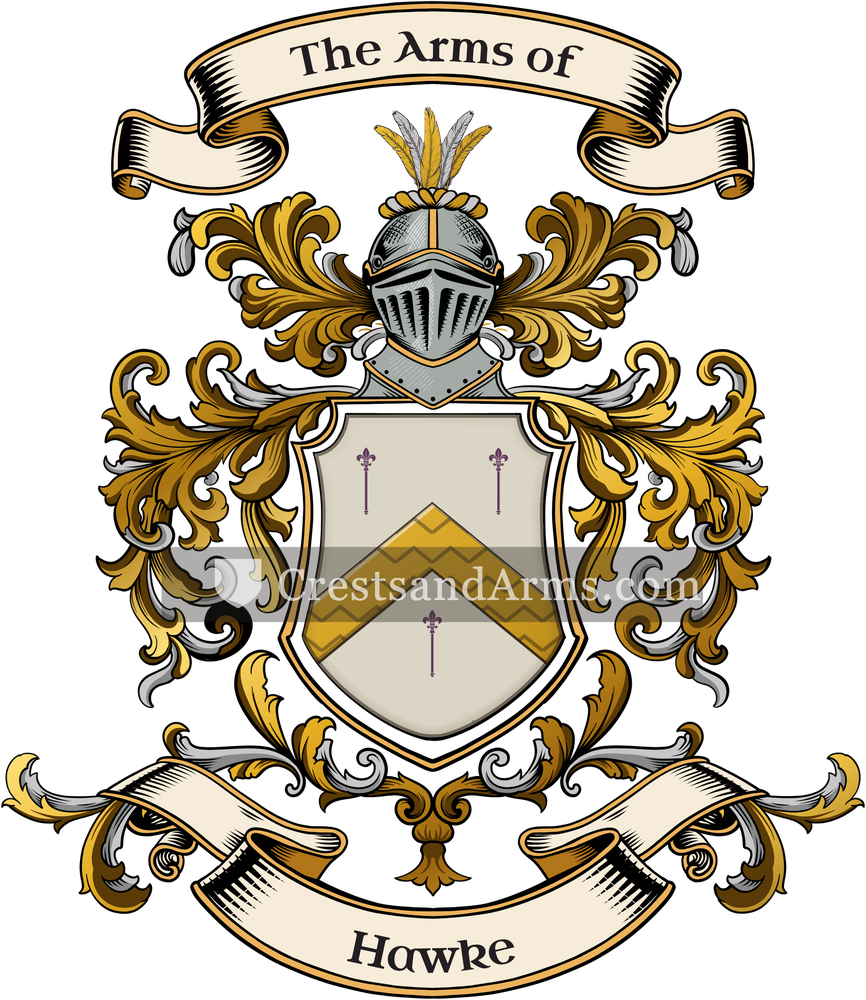 The Hawke coat of arms, drawn from the recorded blazon