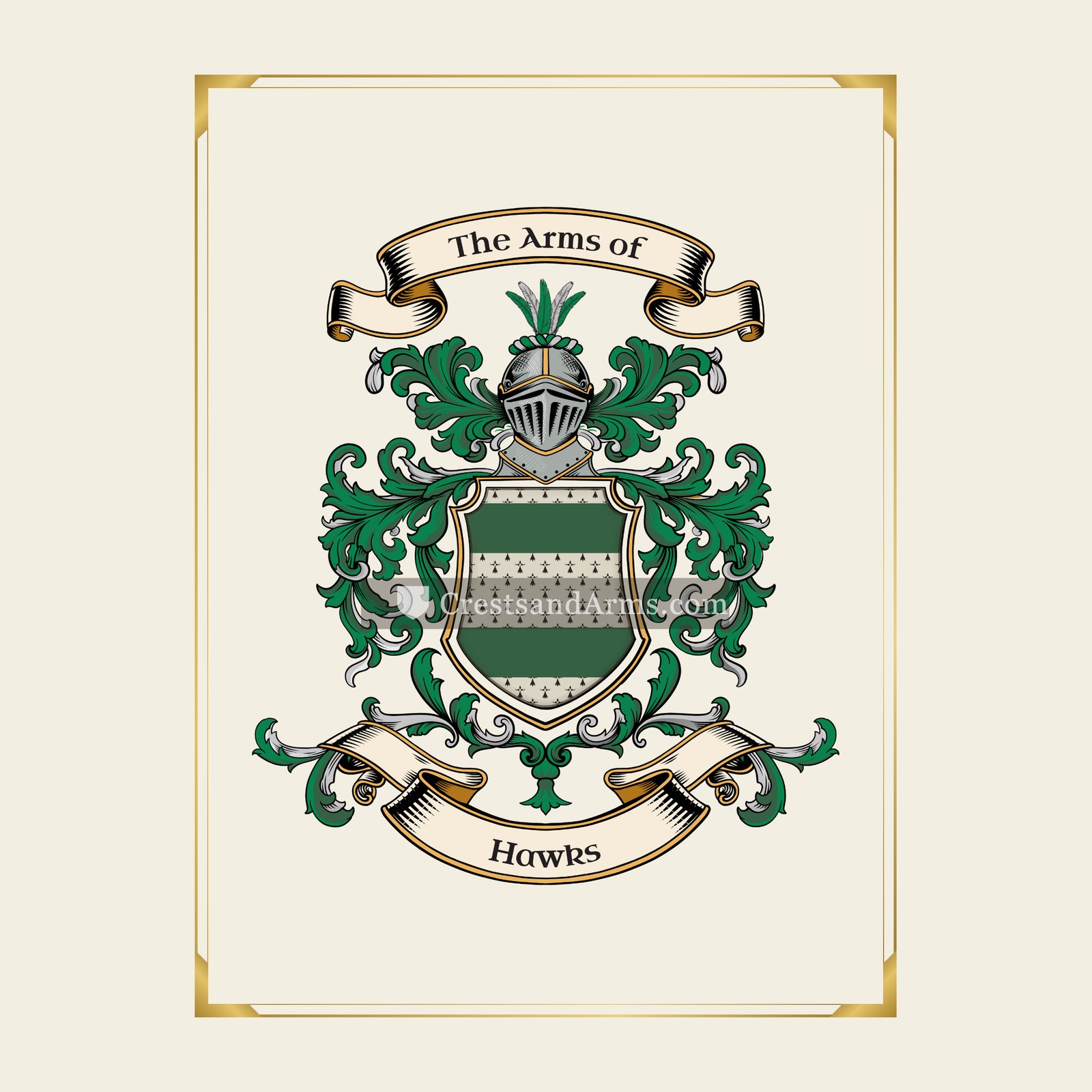 With gold border