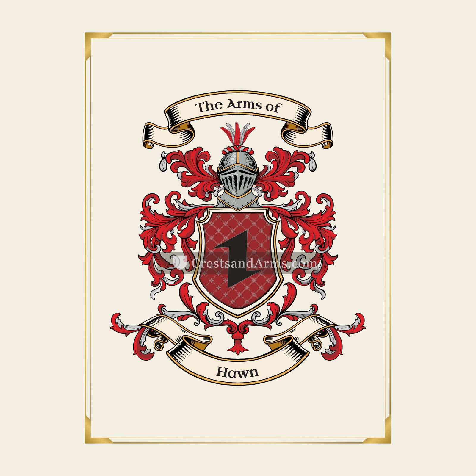 With gold border