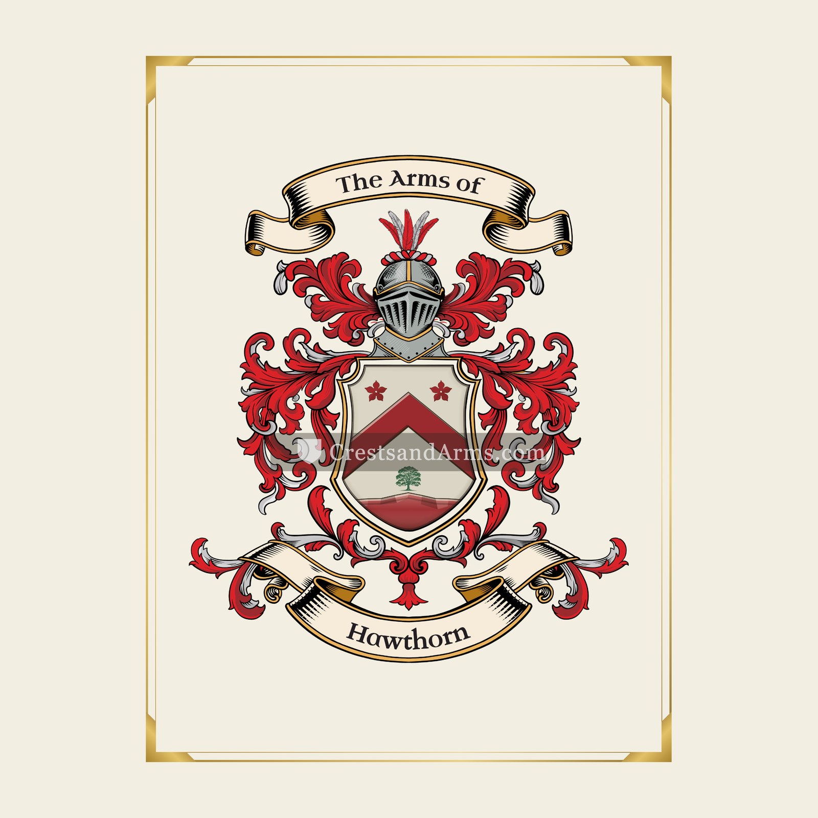 With gold border
