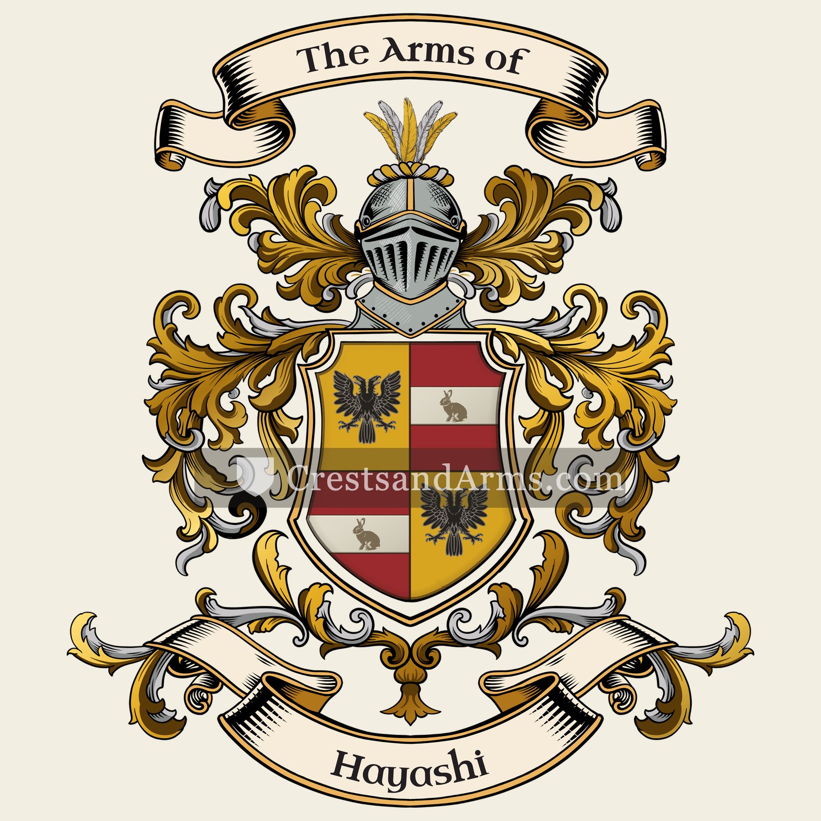 The Hayashi coat of arms, drawn from the recorded blazon