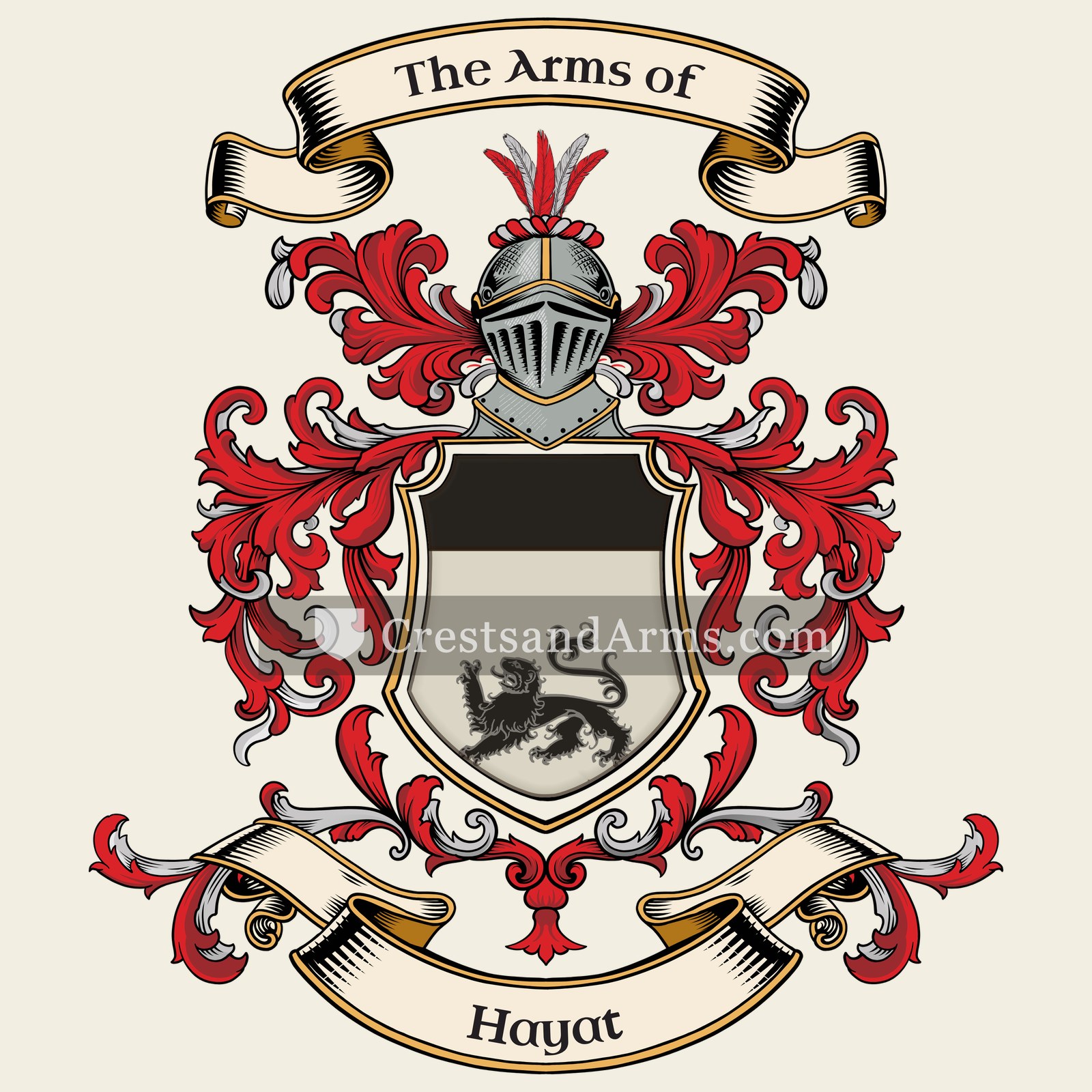 The Hayat coat of arms, drawn from the recorded blazon