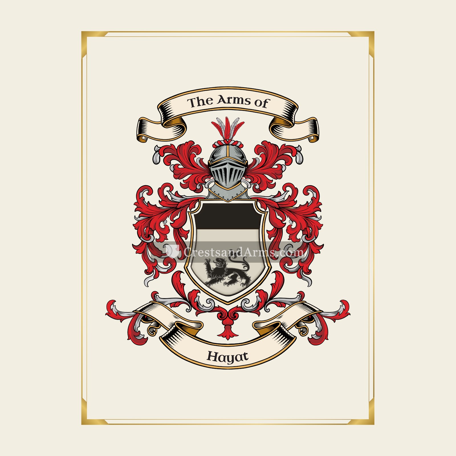 With gold border