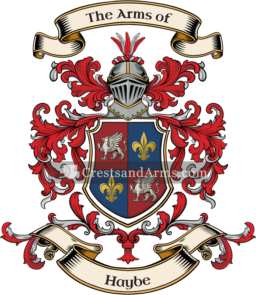 The Haybe coat of arms, drawn from the recorded blazon