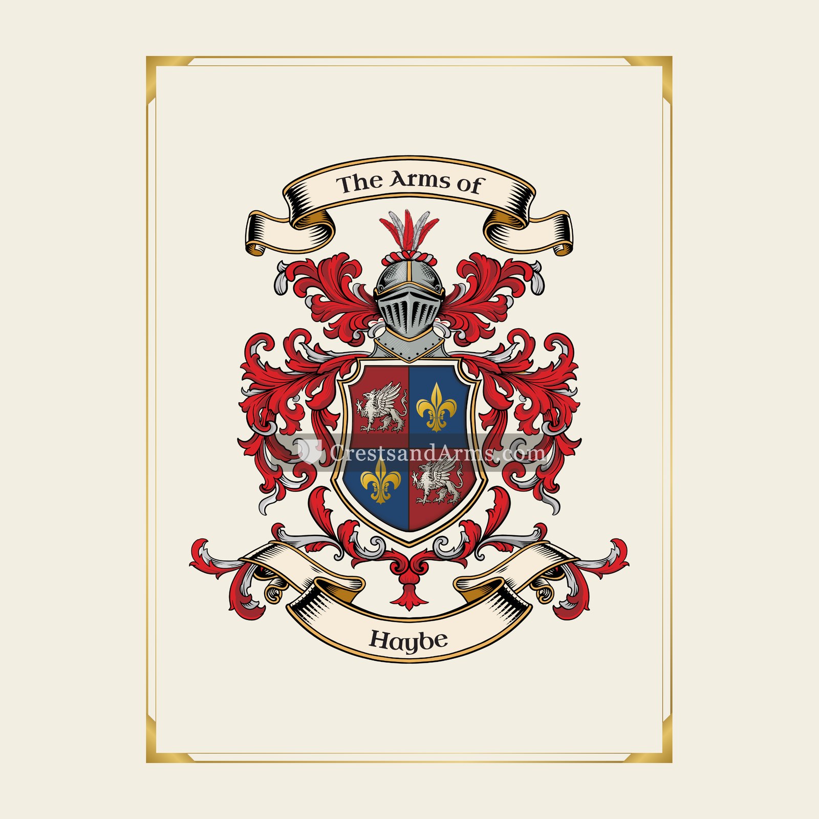 With gold border