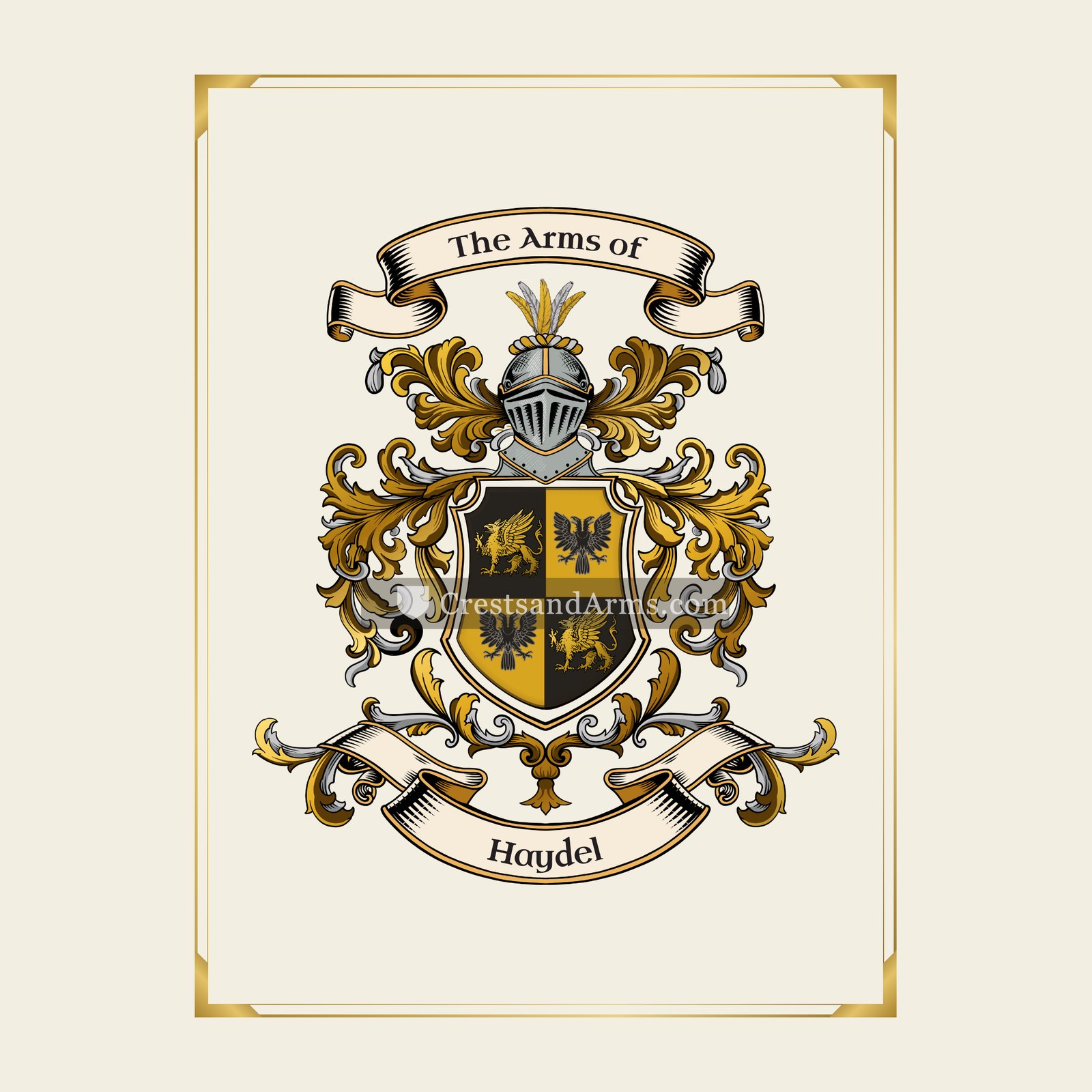 With gold border