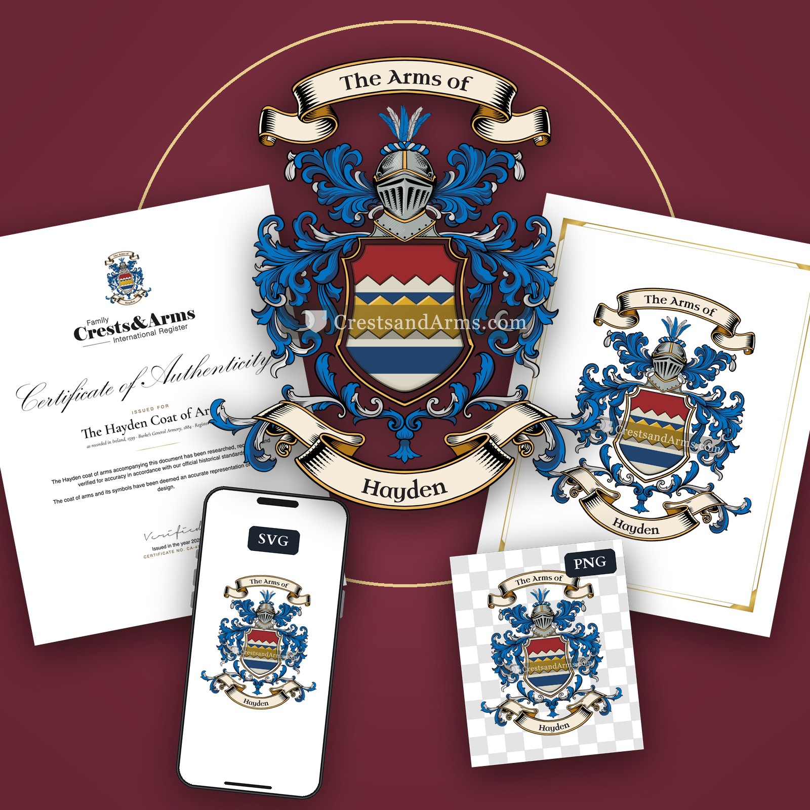 The Hayden arms on the coat of arms — digital pack