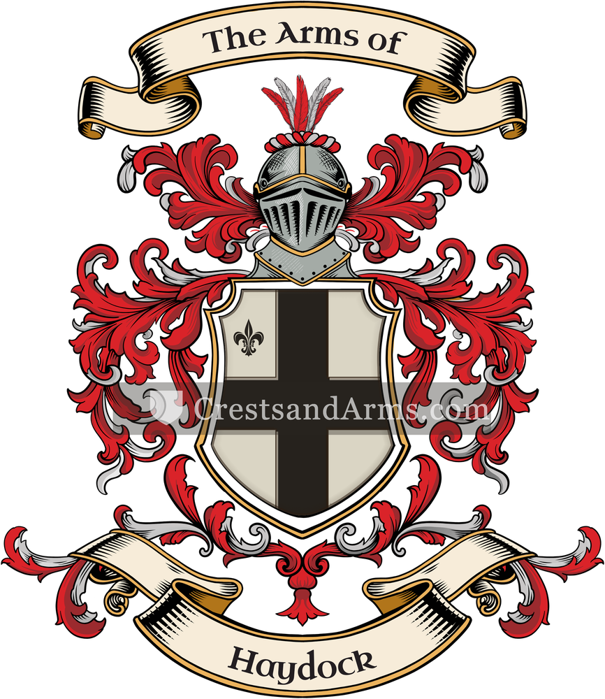 The Haydock coat of arms, drawn from the recorded blazon