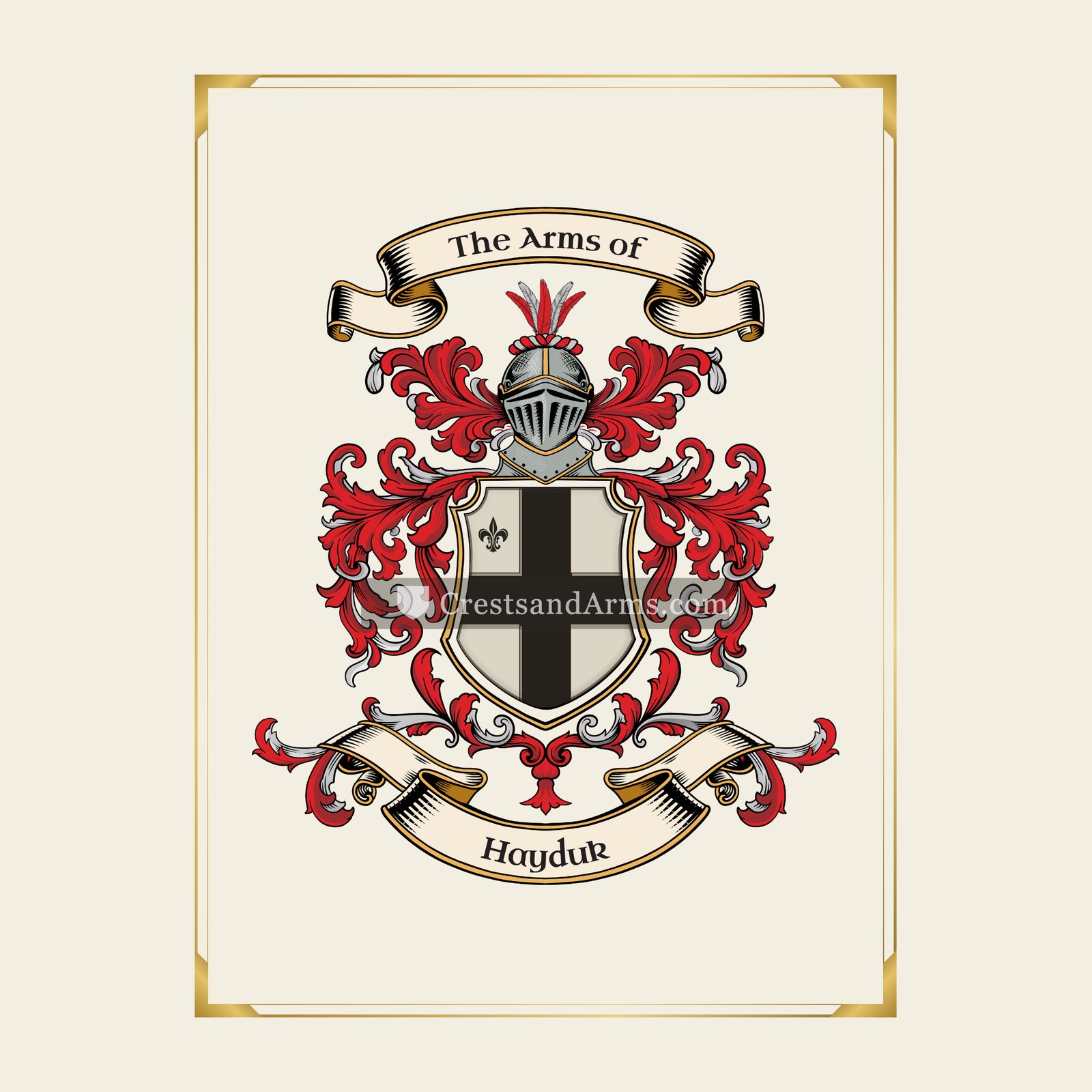 With gold border