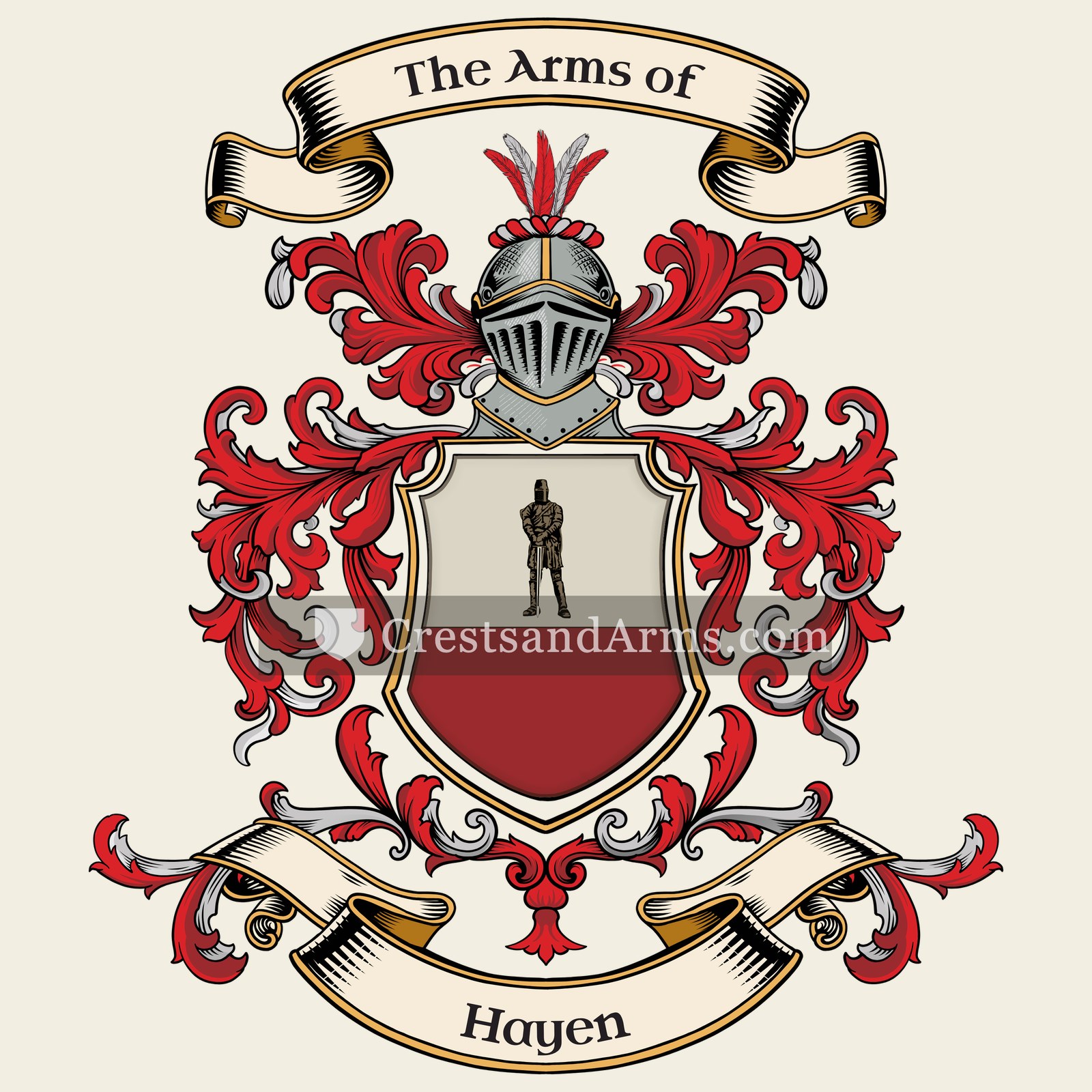 The Hayen coat of arms, drawn from the recorded blazon
