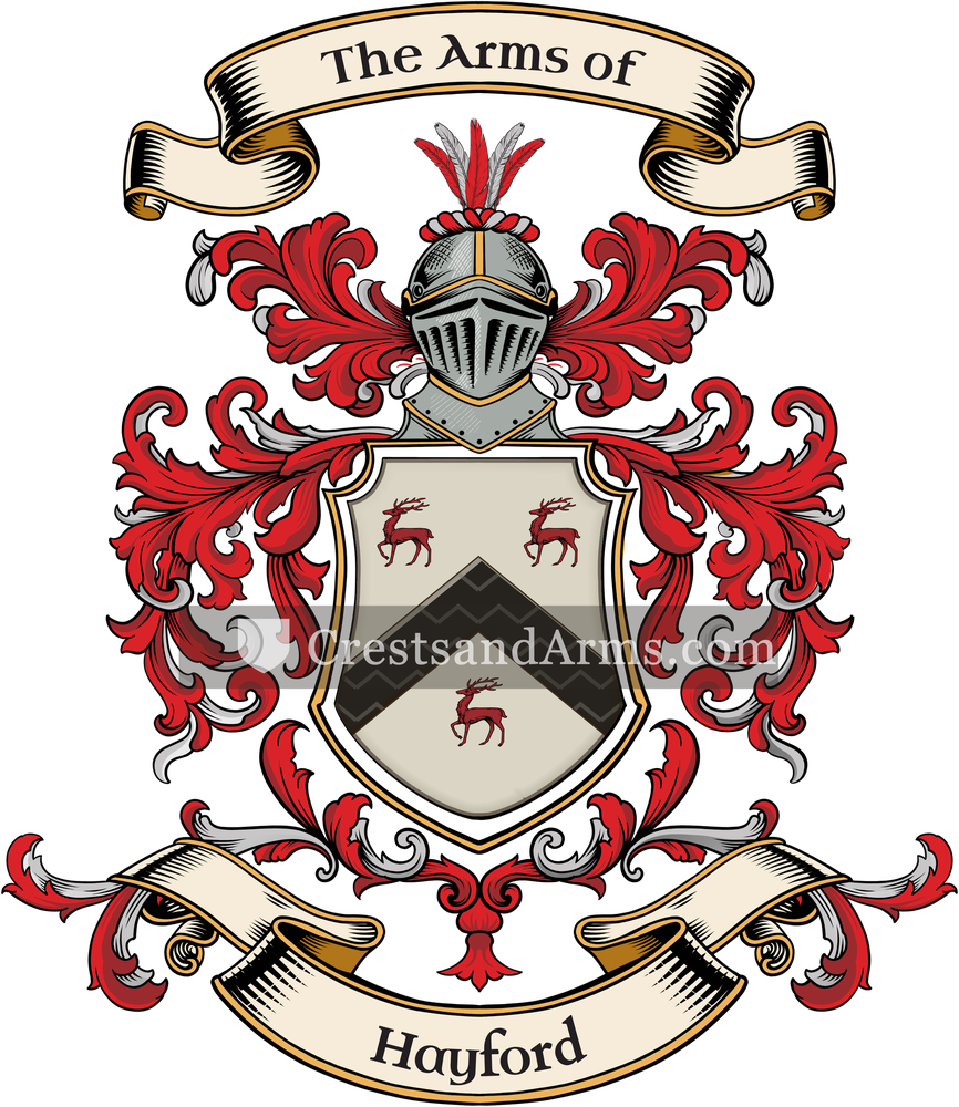 The Hayford coat of arms, drawn from the recorded blazon