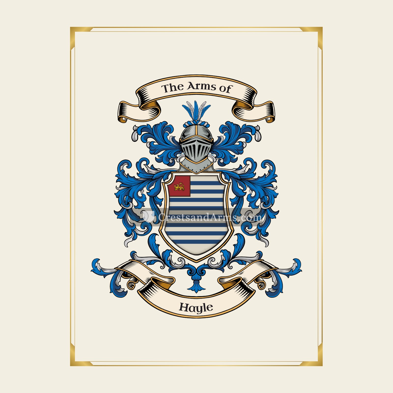 With gold border